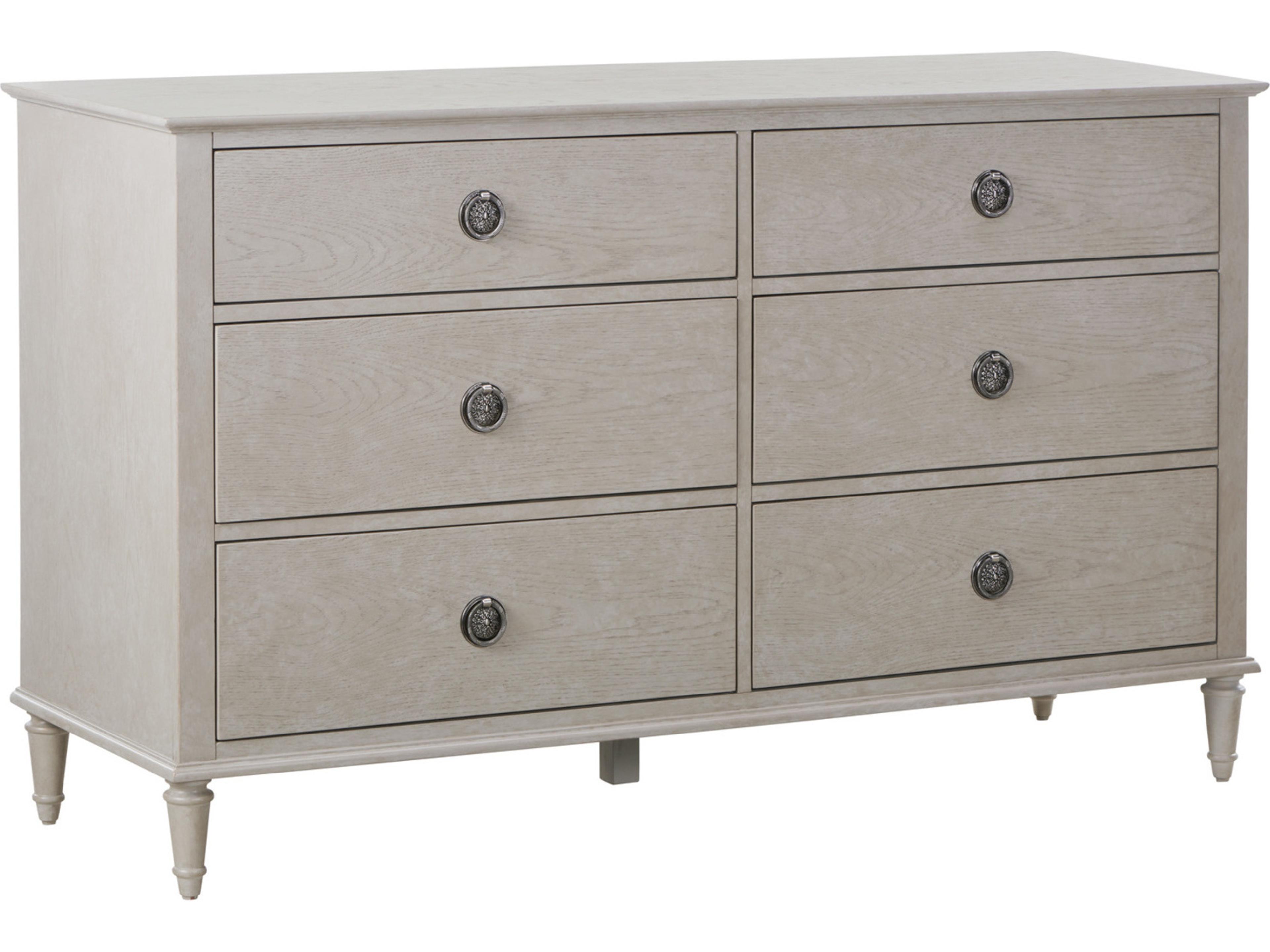 Atelier 6-Drawers Gray Rubberwood Double Dresser