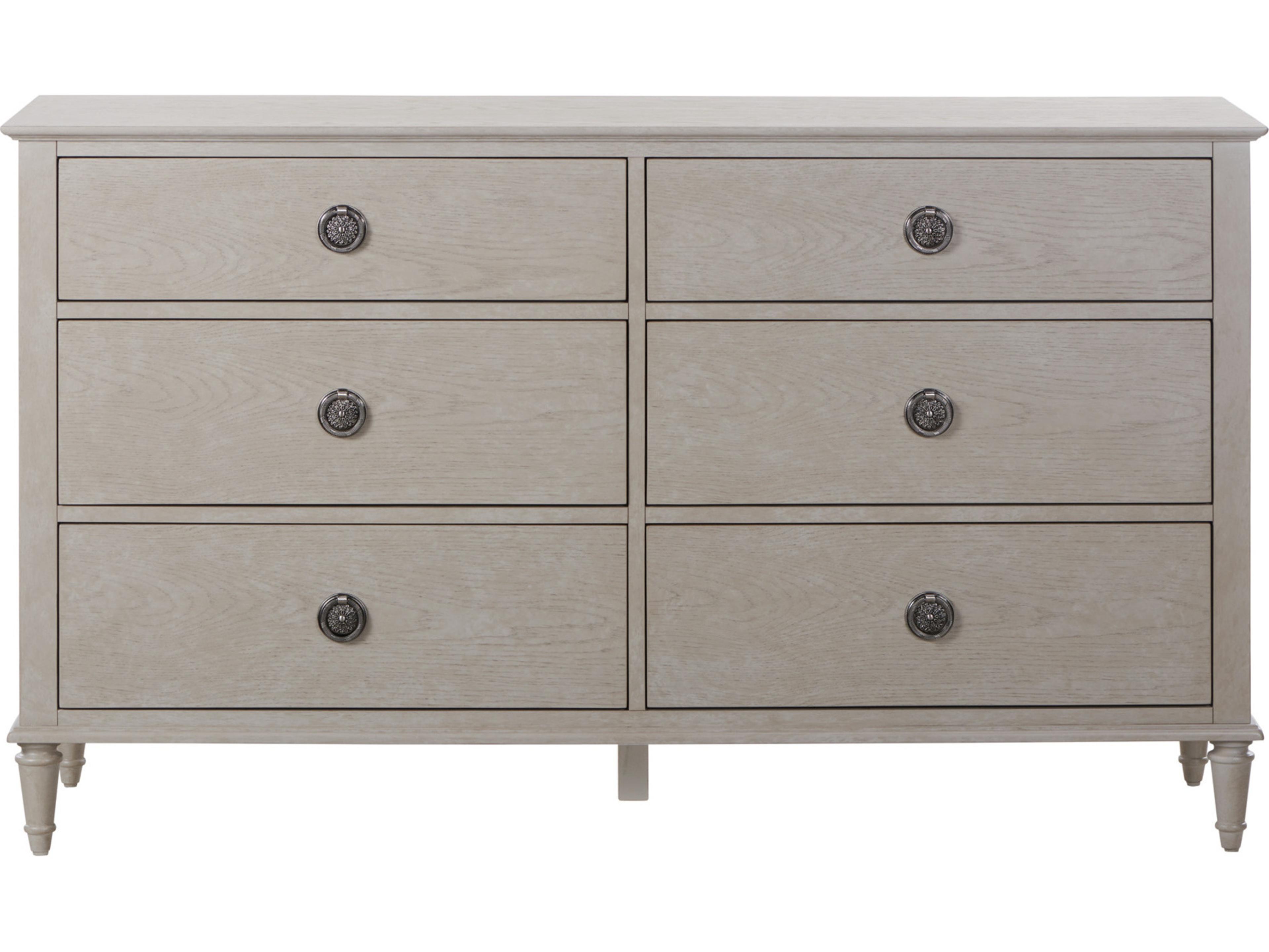 Luxecor Atelier 6-Drawers Gray Rubberwood Double Dresser