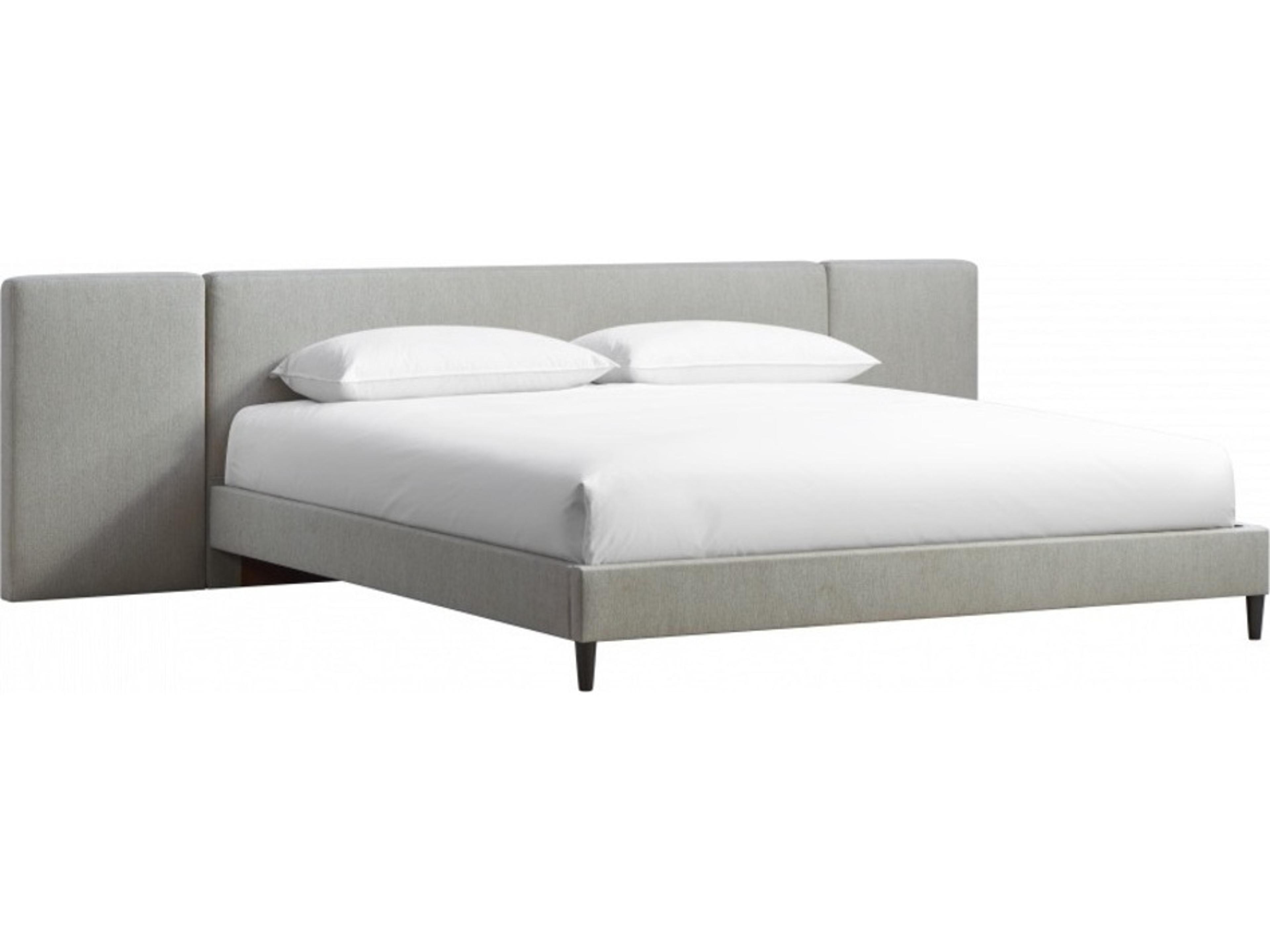 Atelier Gray Rubberwood Upholstered King Platform Bed