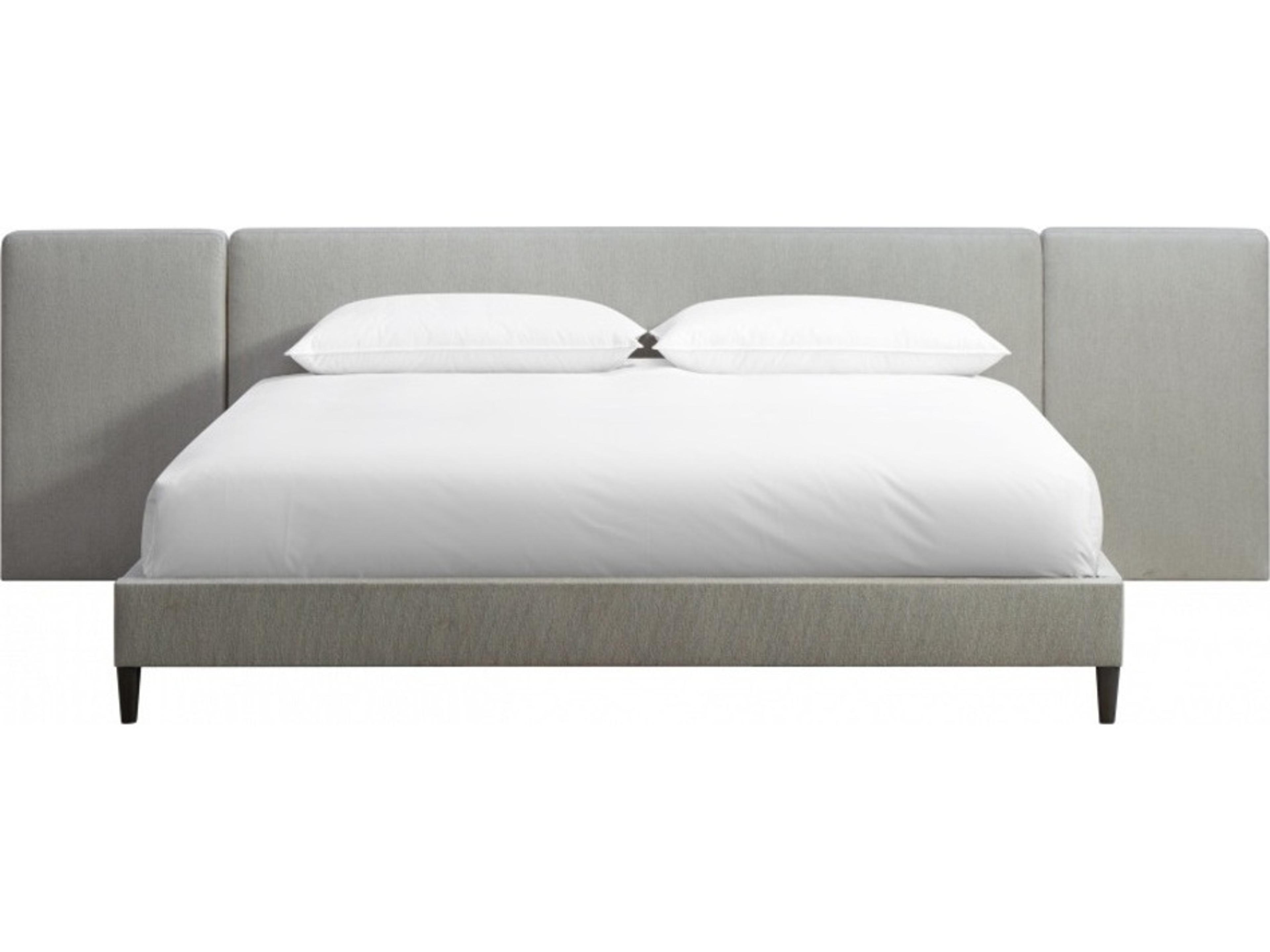Luxecor Atelier Gray Rubberwood Upholstered King Platform Bed