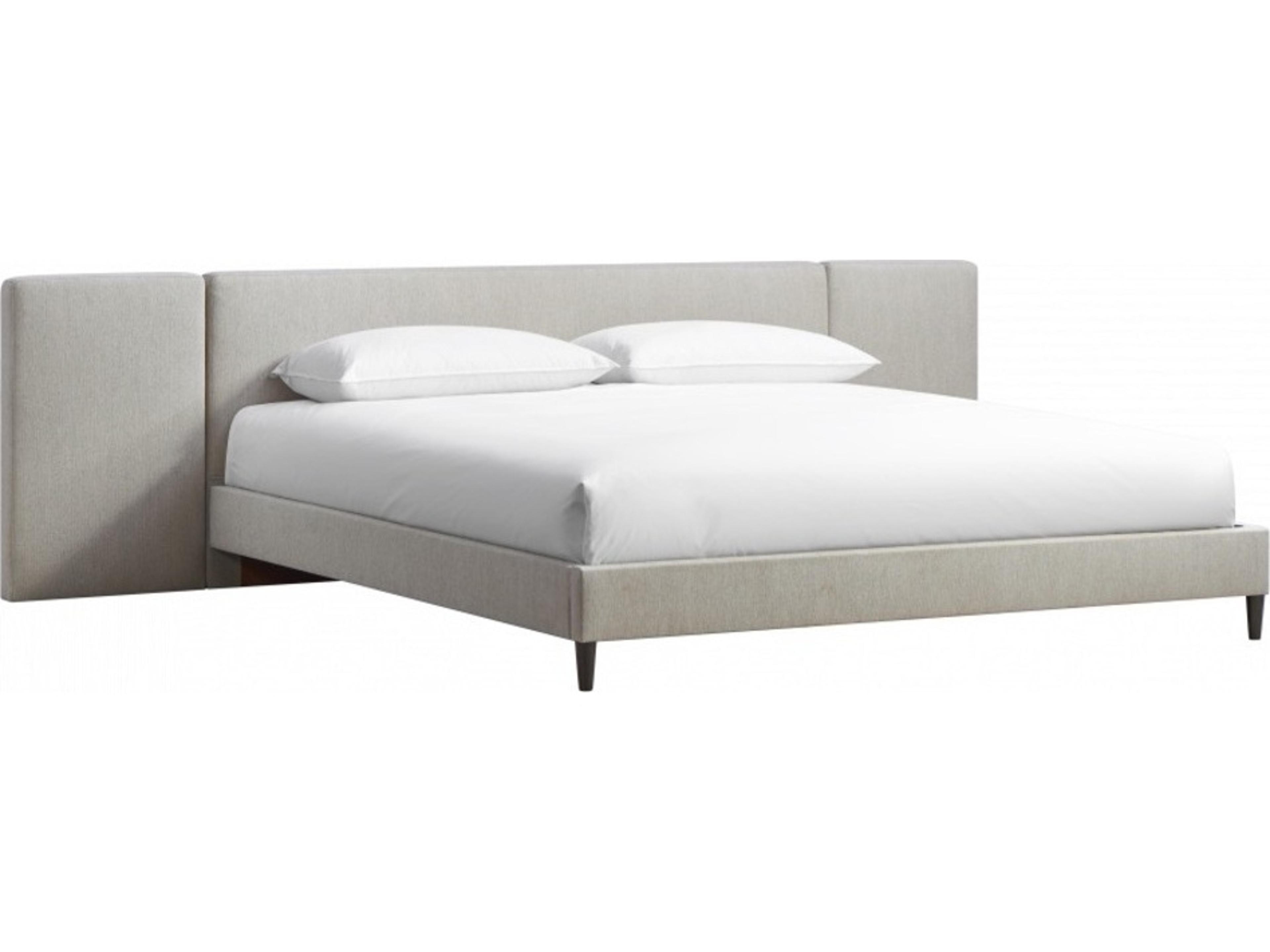 Atelier Gray Rubberwood Upholstered King Platform Bed