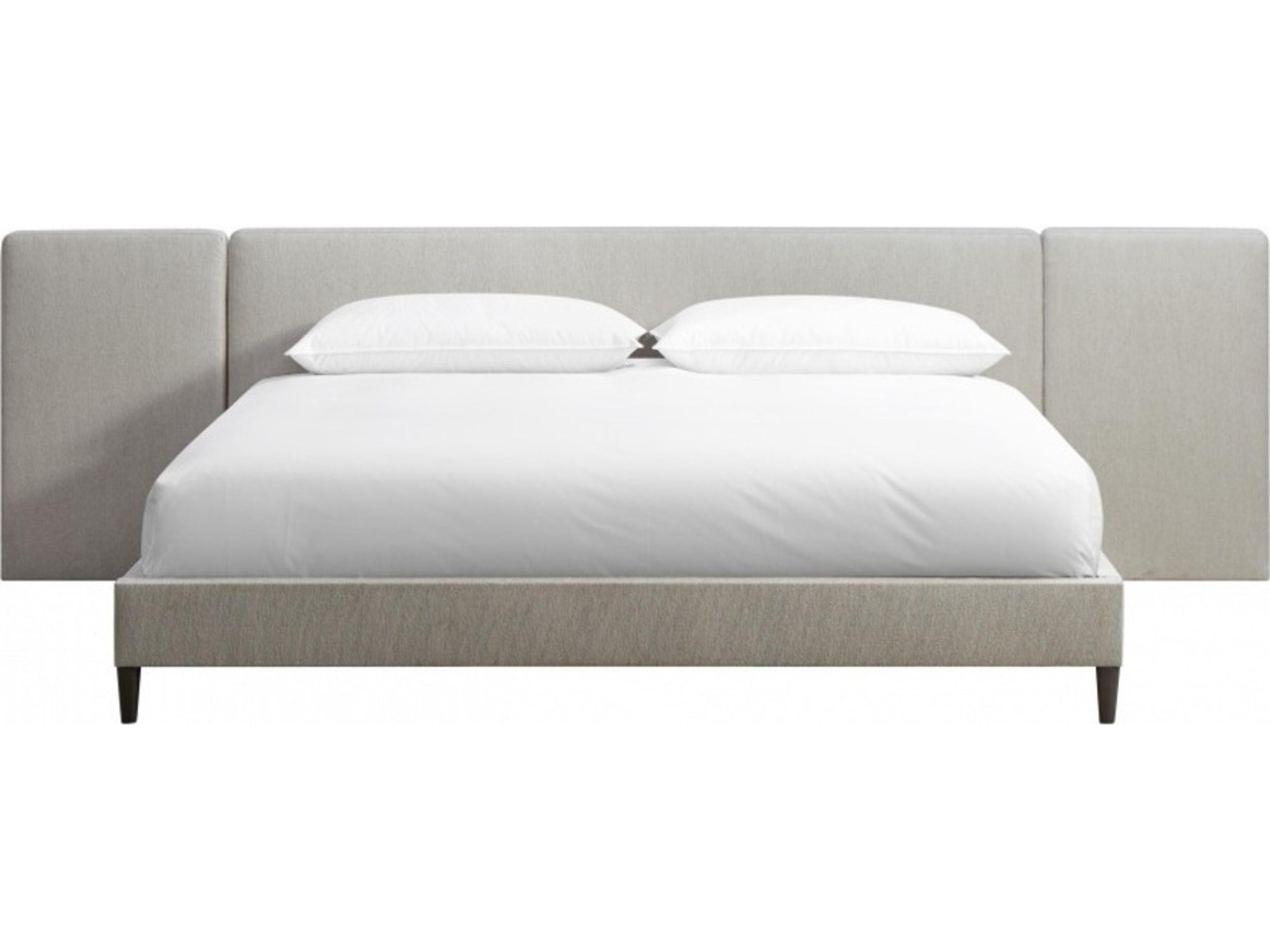 Luxecor Atelier Gray Rubberwood Upholstered King Platform Bed