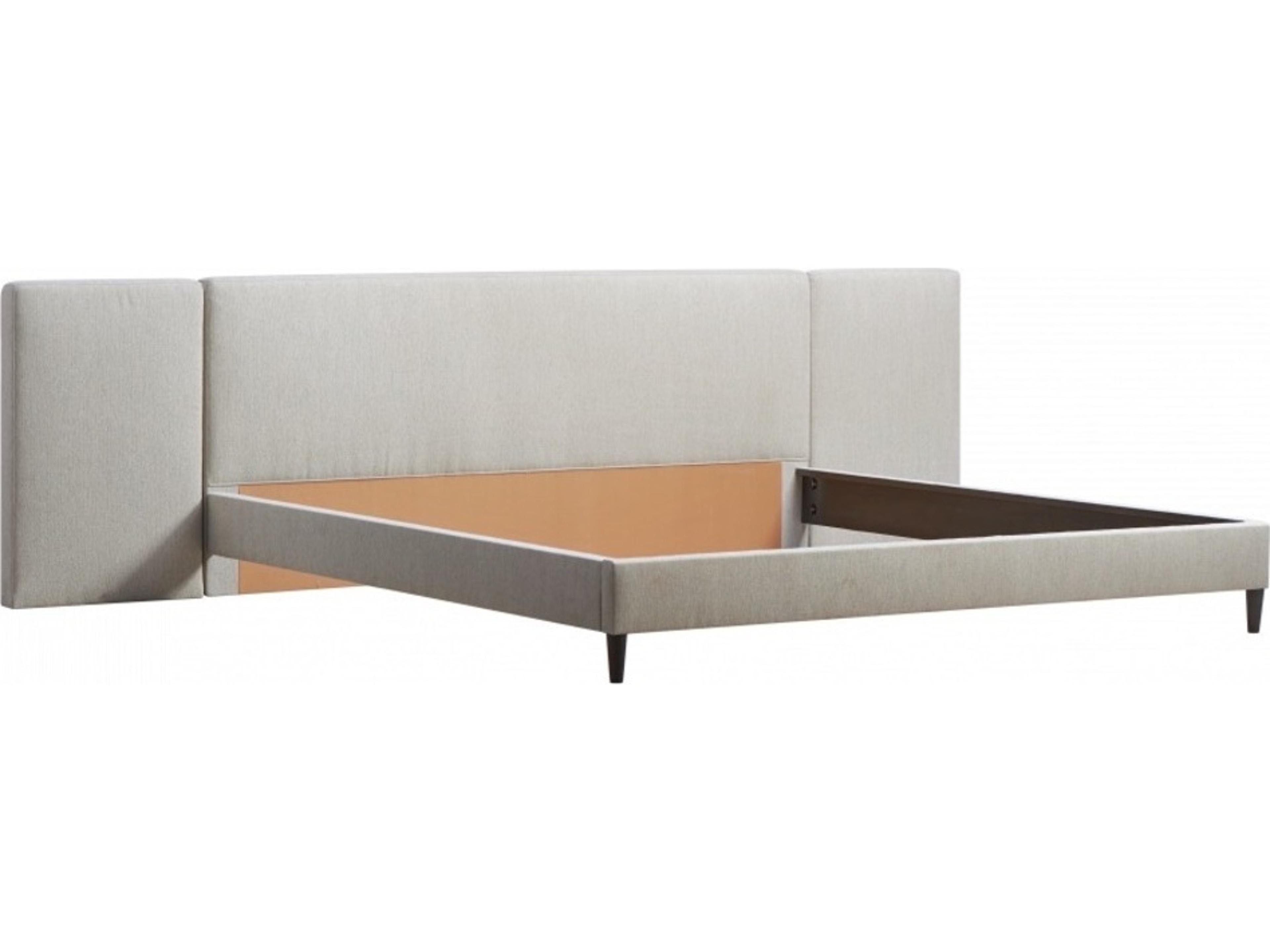 Luxecor Atelier Gray Rubberwood Upholstered King Platform Bed