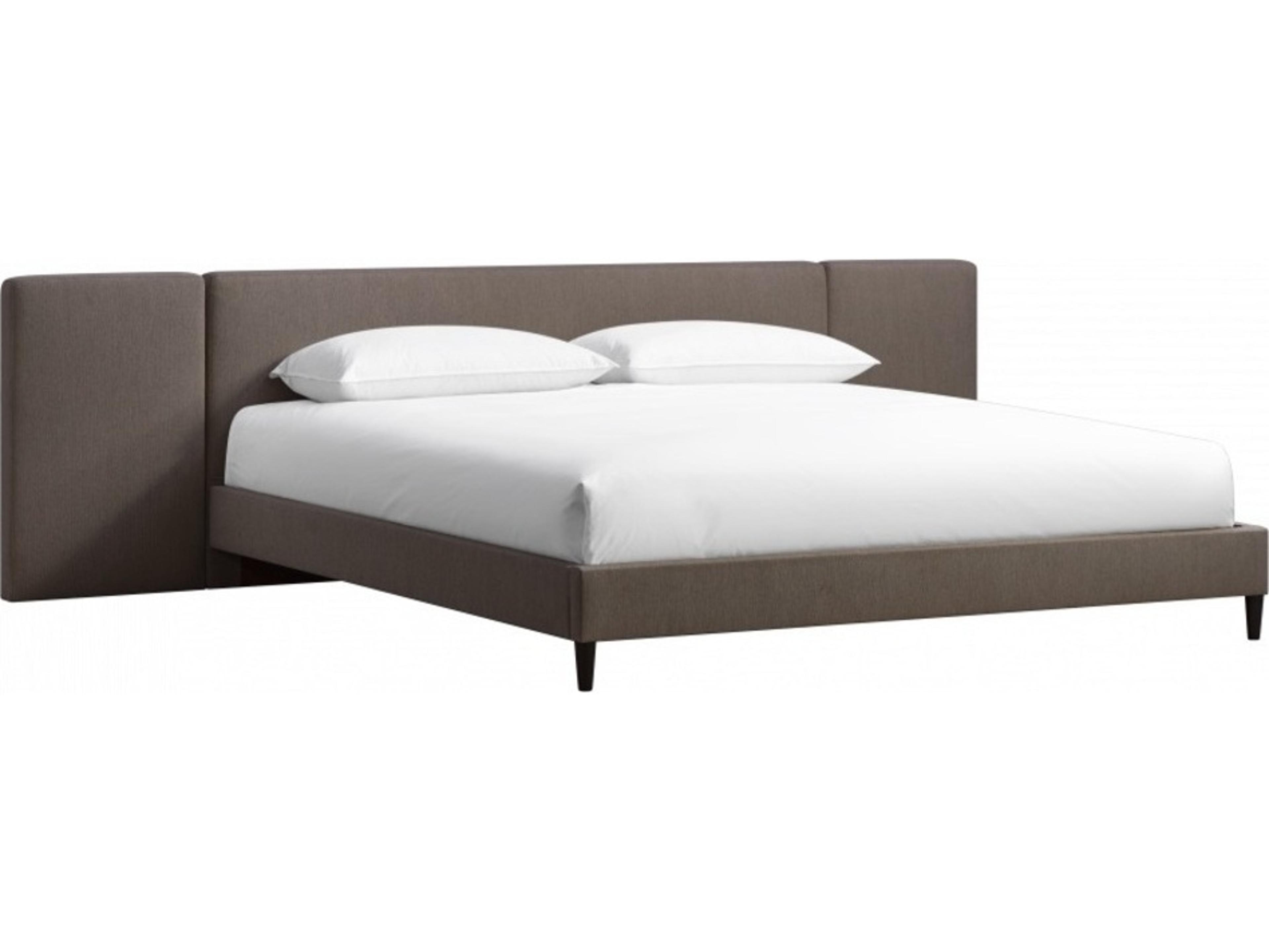 Atelier Brown Rubberwood Upholstered King Platform Bed