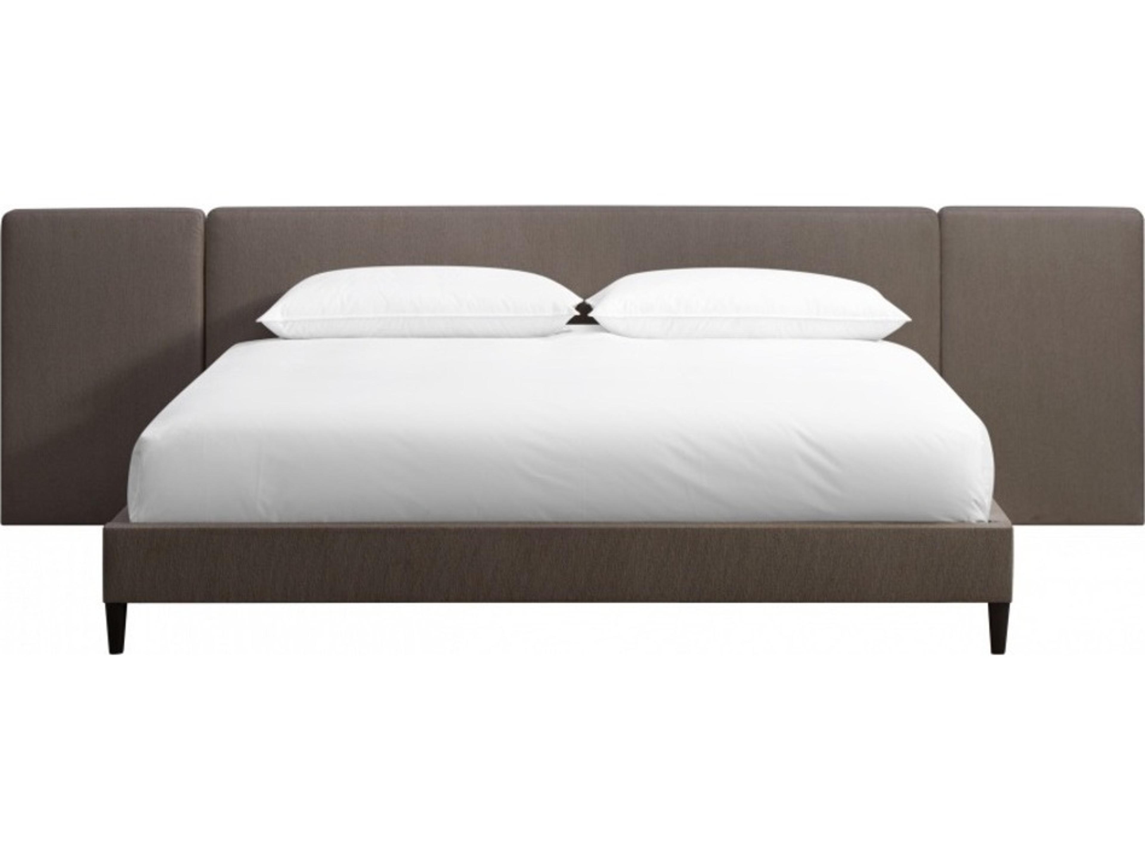 Luxecor Atelier Brown Rubberwood Upholstered King Platform Bed