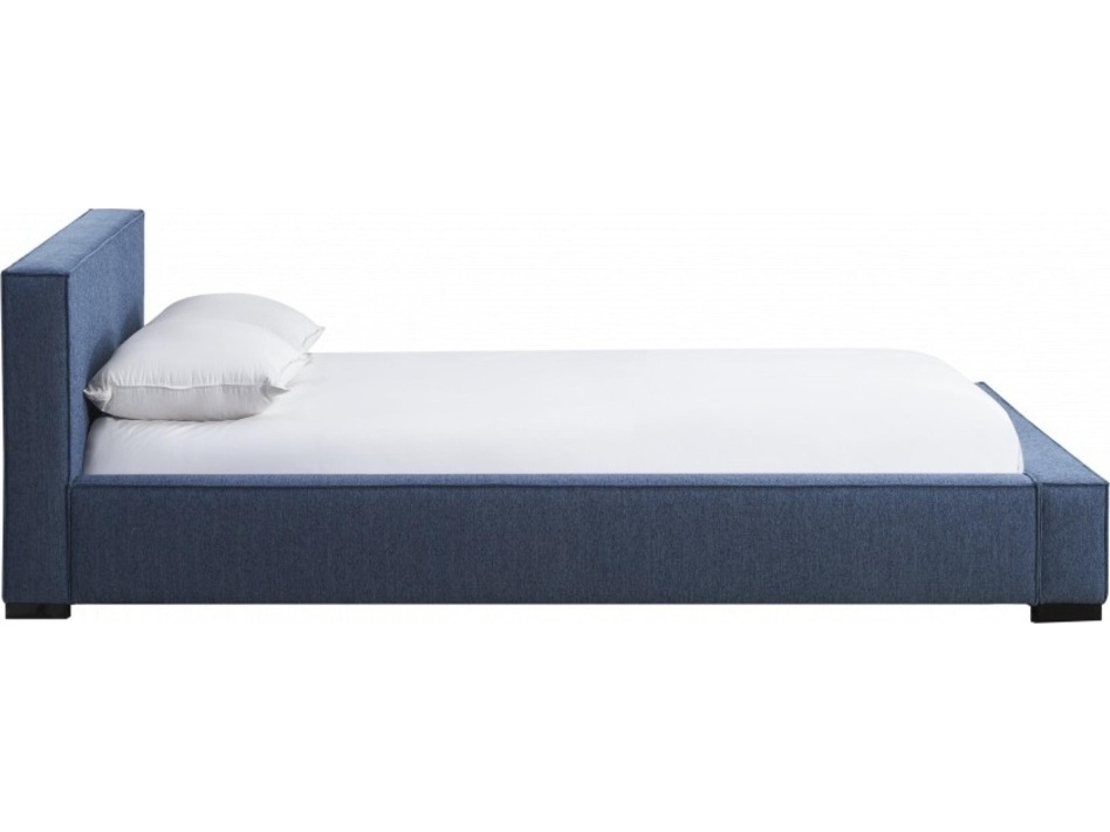 Luxecor Atelier Blue Rubberwood Upholstered Queen Platform Bed