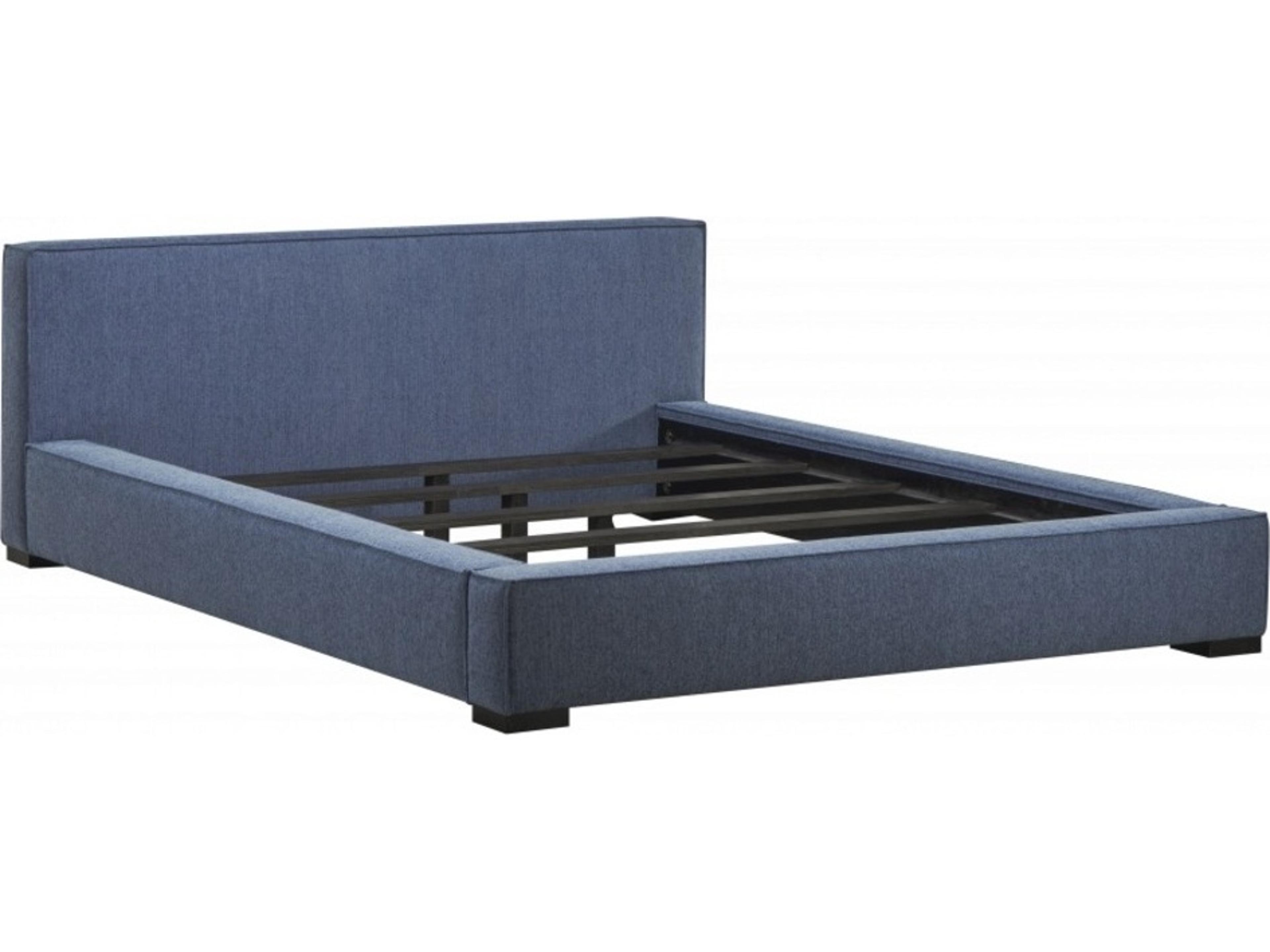 Luxecor Atelier Blue Rubberwood Upholstered King Platform Bed