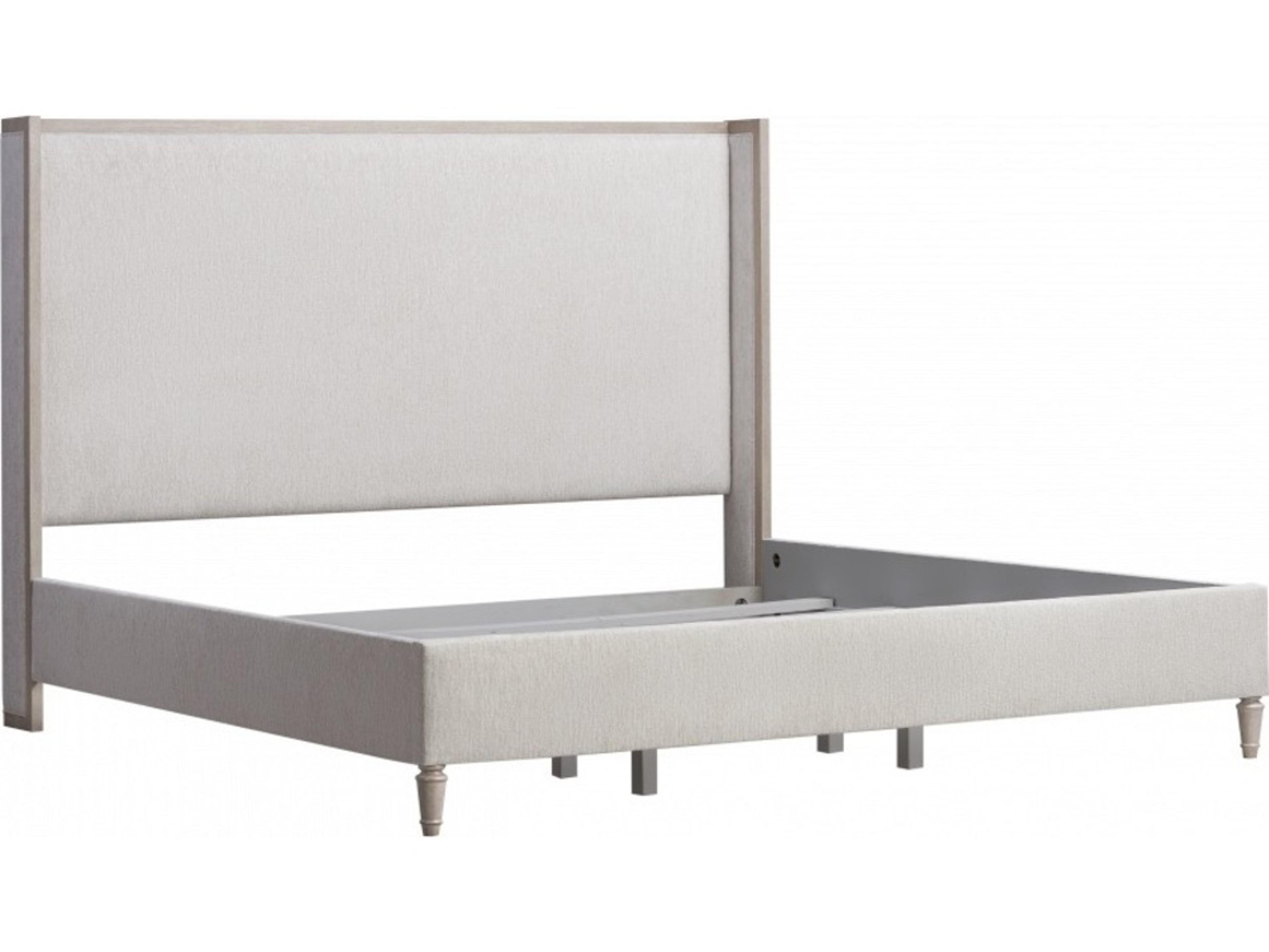 Luxecor Atelier Beige Rubberwood Upholstered King Panel Bed