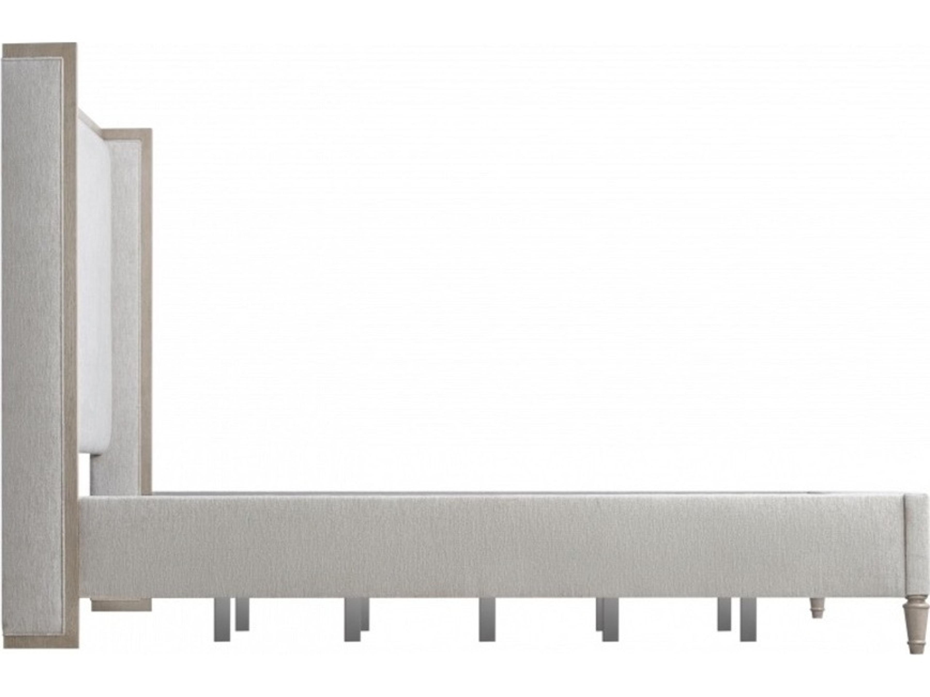 Luxecor Atelier Beige Rubberwood Upholstered King Panel Bed