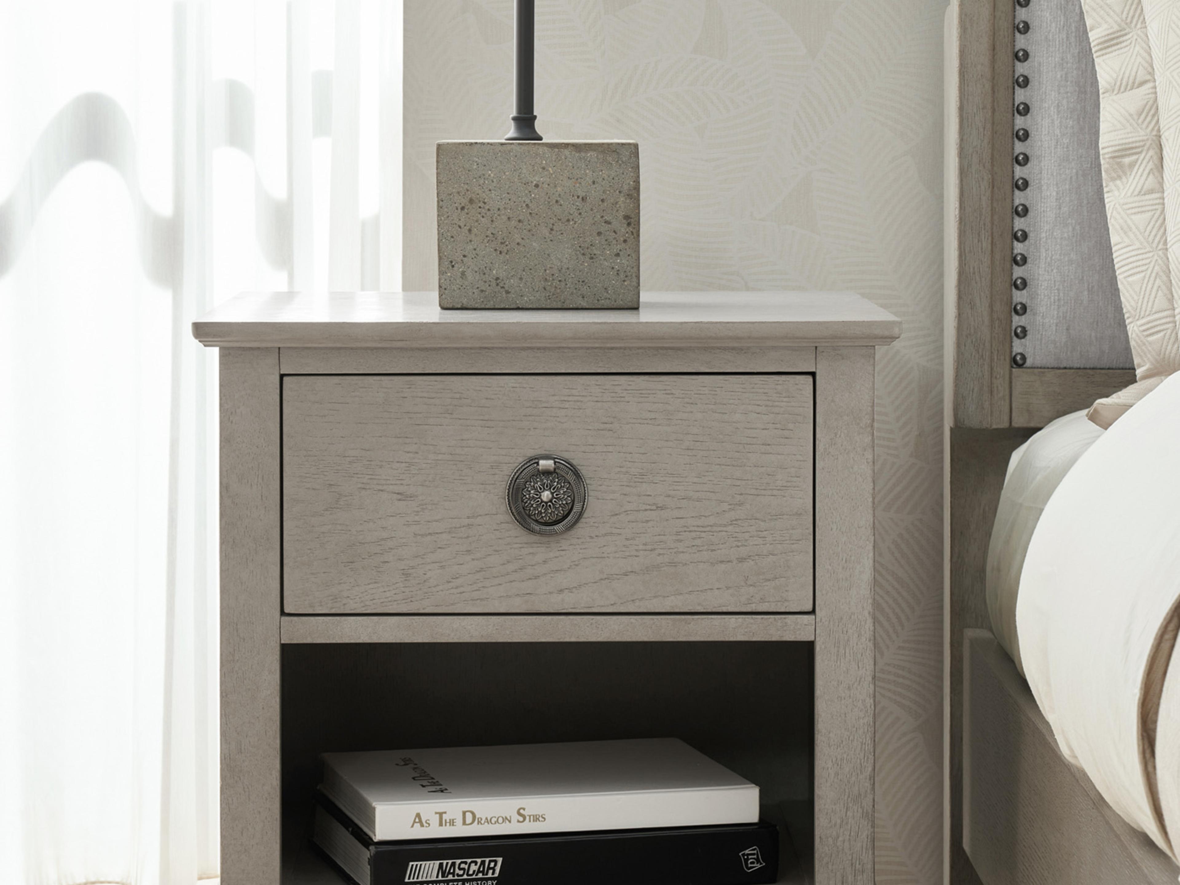 Luxecor Atelier 2-Drawers Gray Oak Wood Nightstand