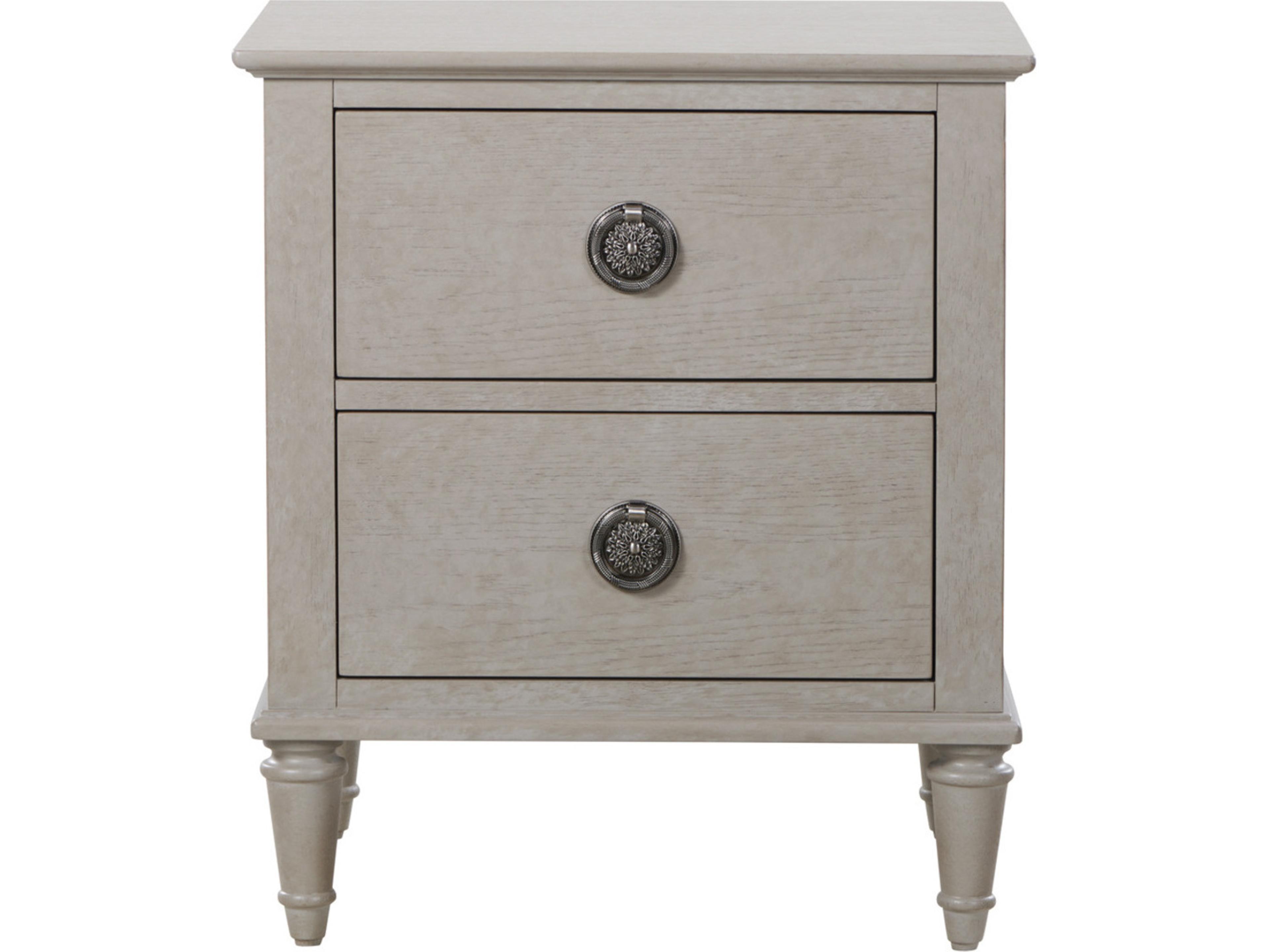Luxecor Atelier 2-Drawers Gray Rubberwood Nightstand
