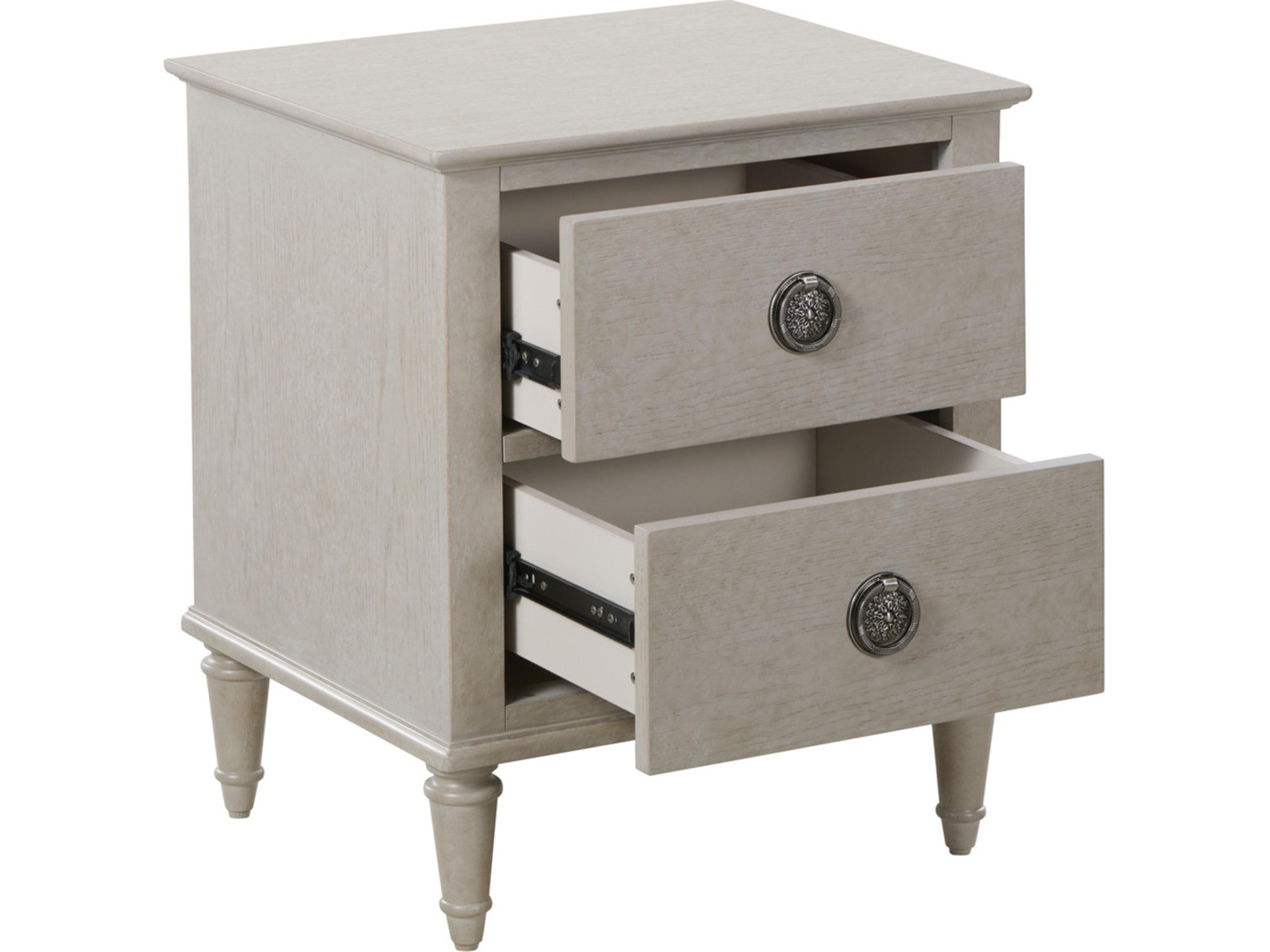 Luxecor Atelier 2-Drawers Gray Rubberwood Nightstand