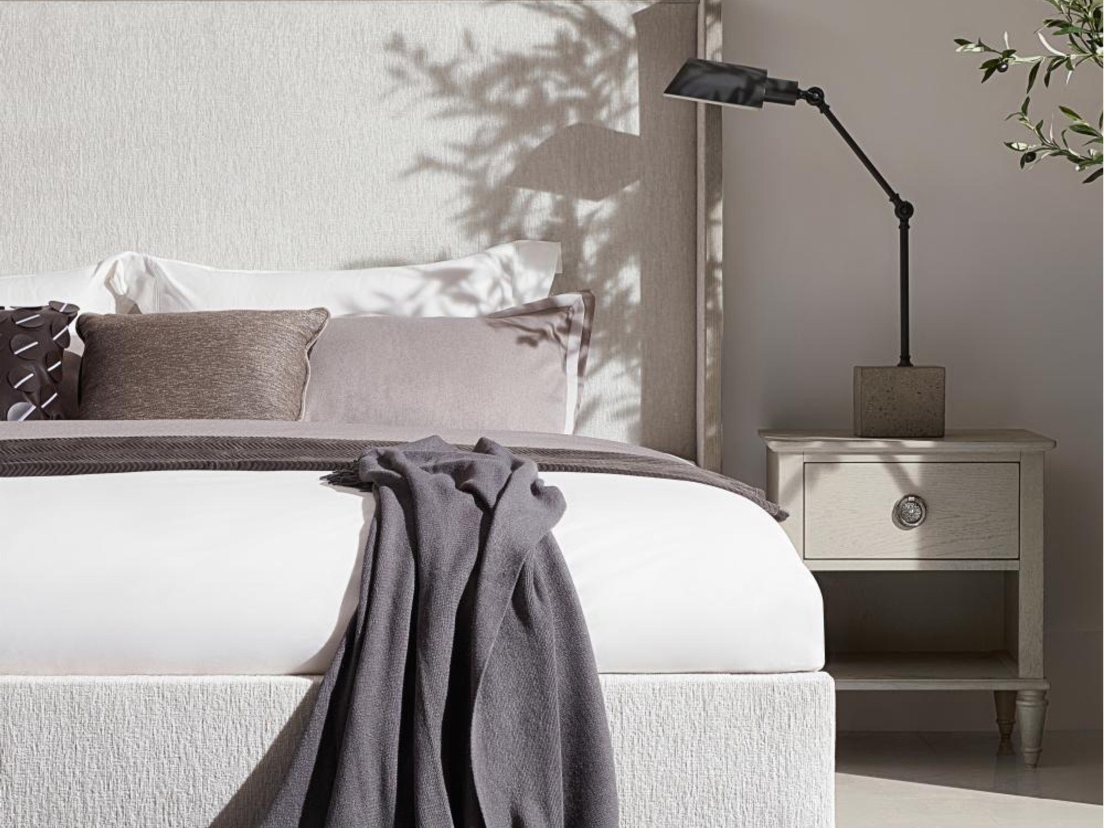 Luxecor Atelier 2-Drawers Gray Rubberwood Nightstand