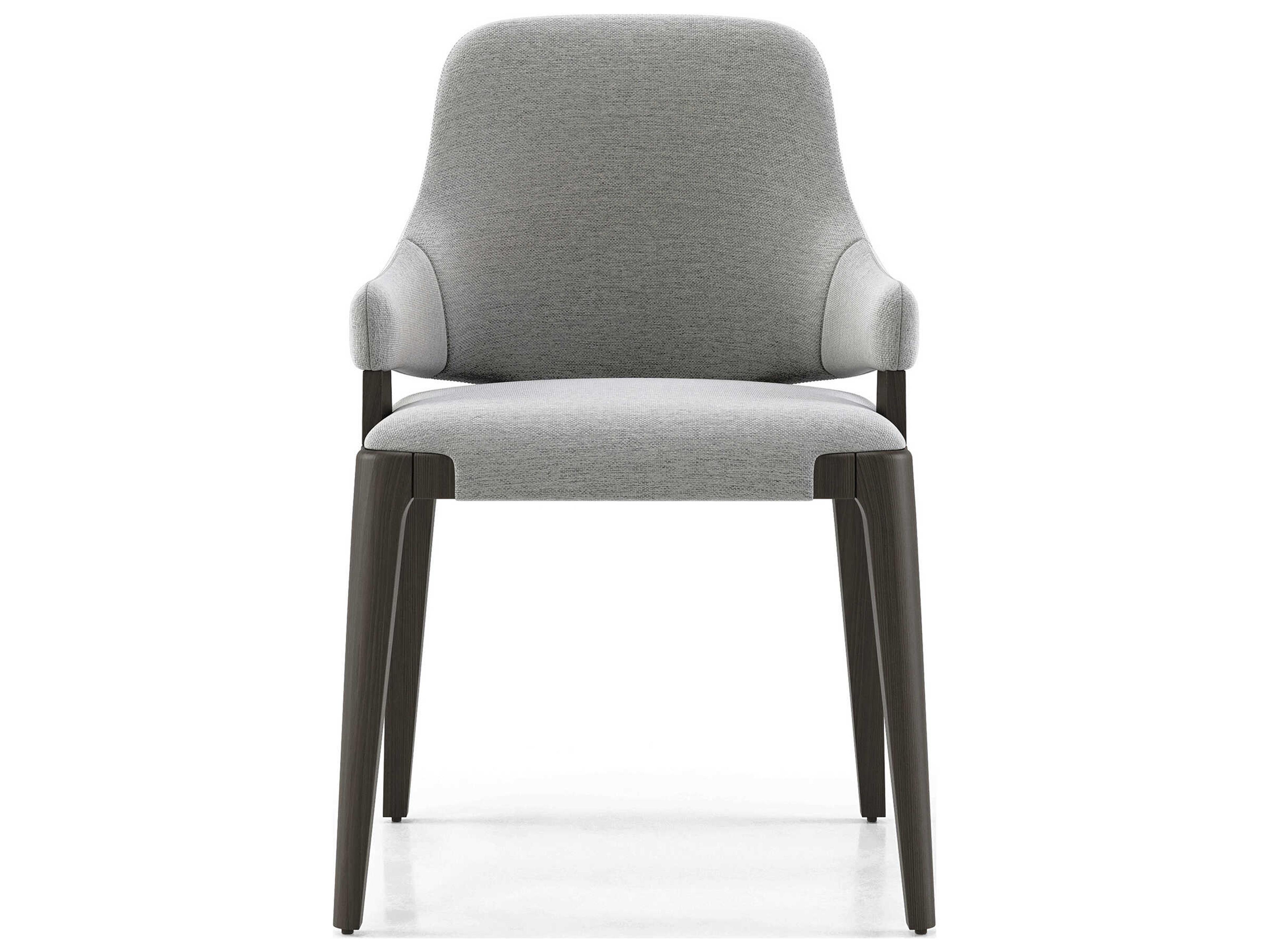 Luxcor Modluxe Dumfries Dining Chair in Storm Gray Fabric and Seared Ash