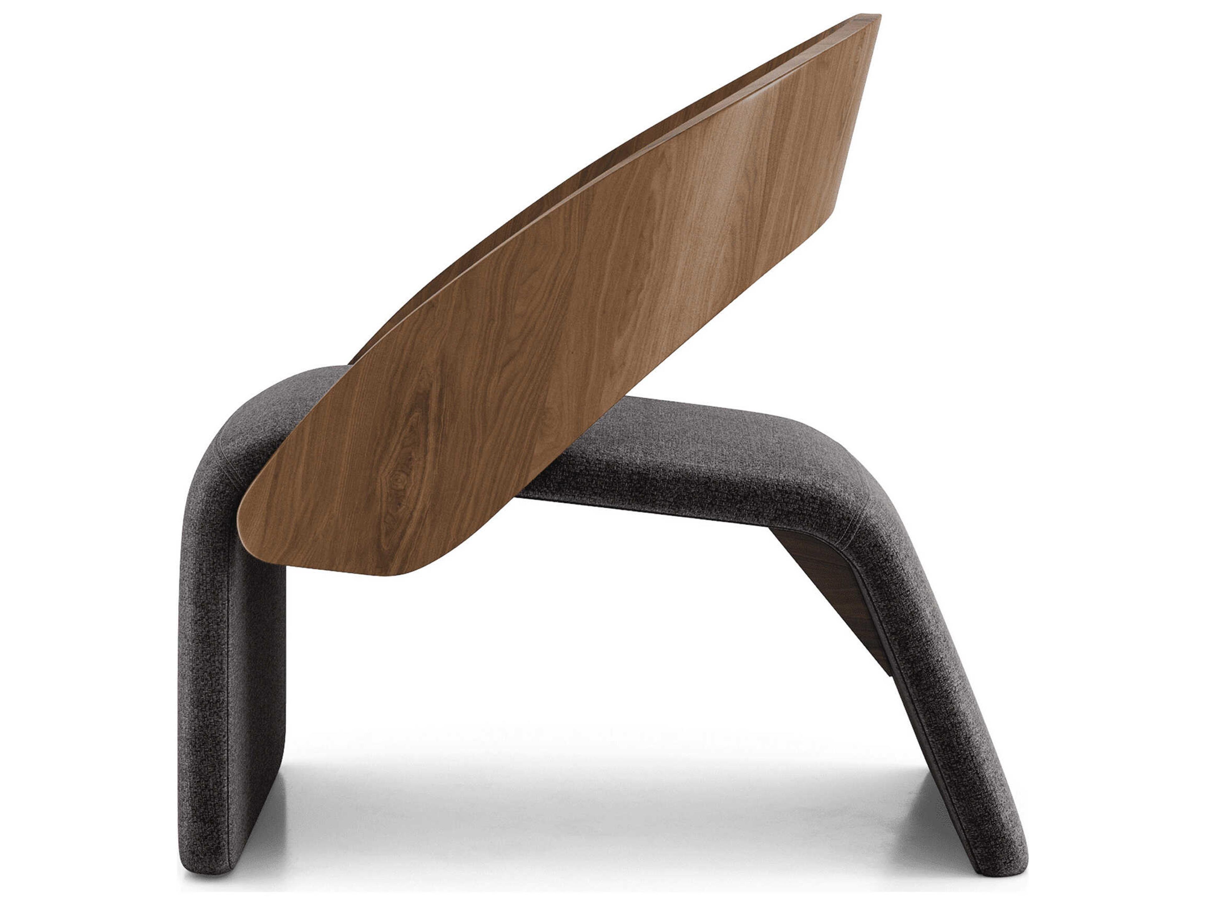 Luxcor Modluxe Wishaw Accent Chair in Deep Caviar Fabric and Walnut