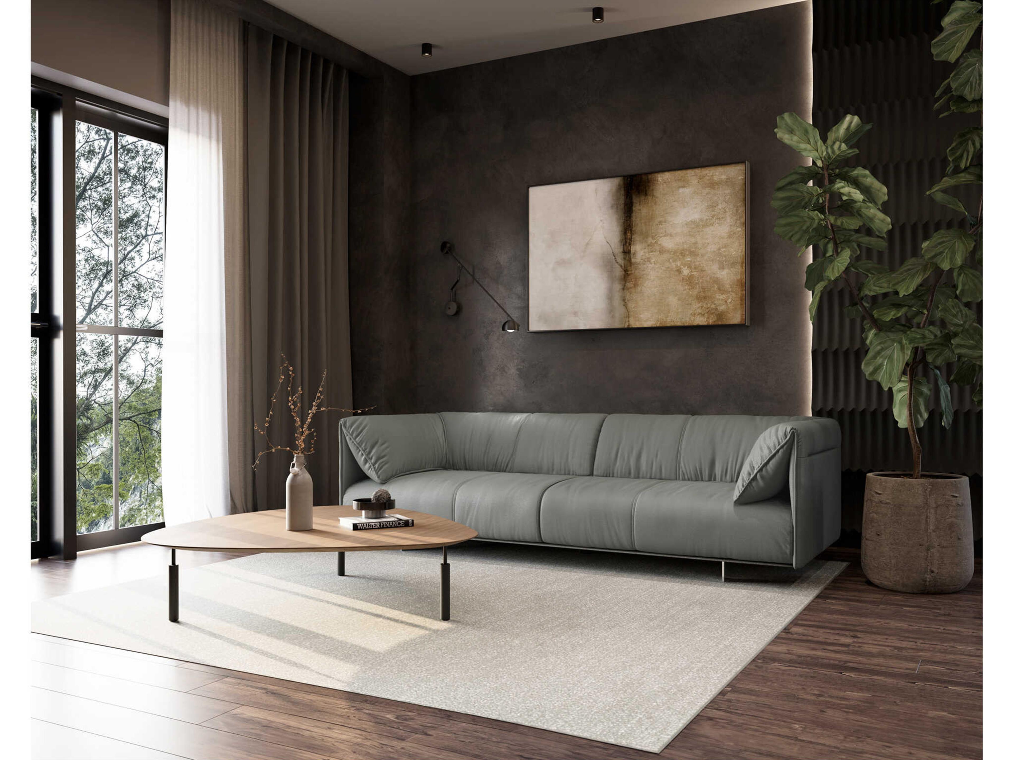 Luxcor Modluxe Porto Sofa 90in. in Warm Gray Leather