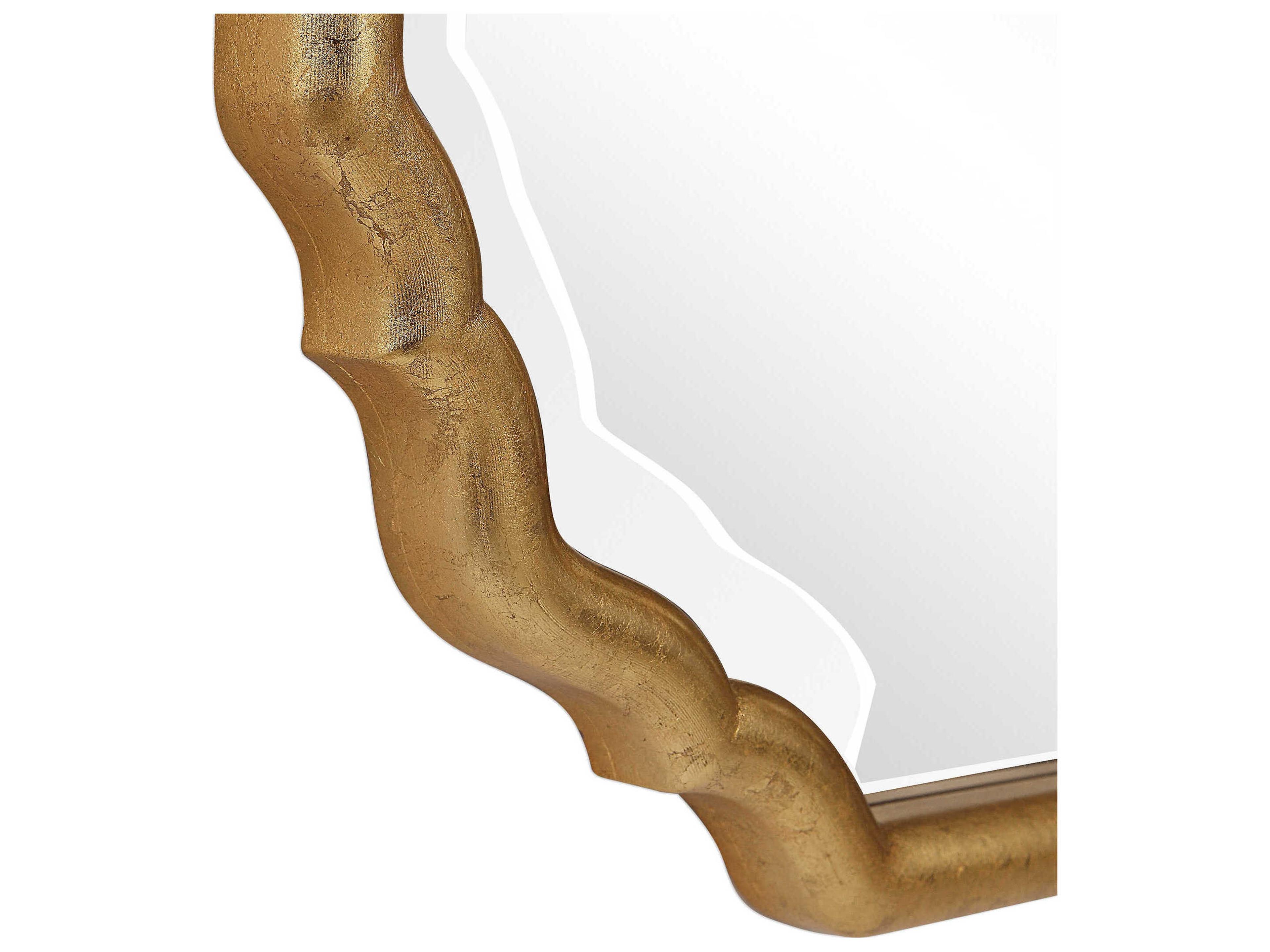 Luxecor Illumination Metallic Gold Leaf Wall Mirror