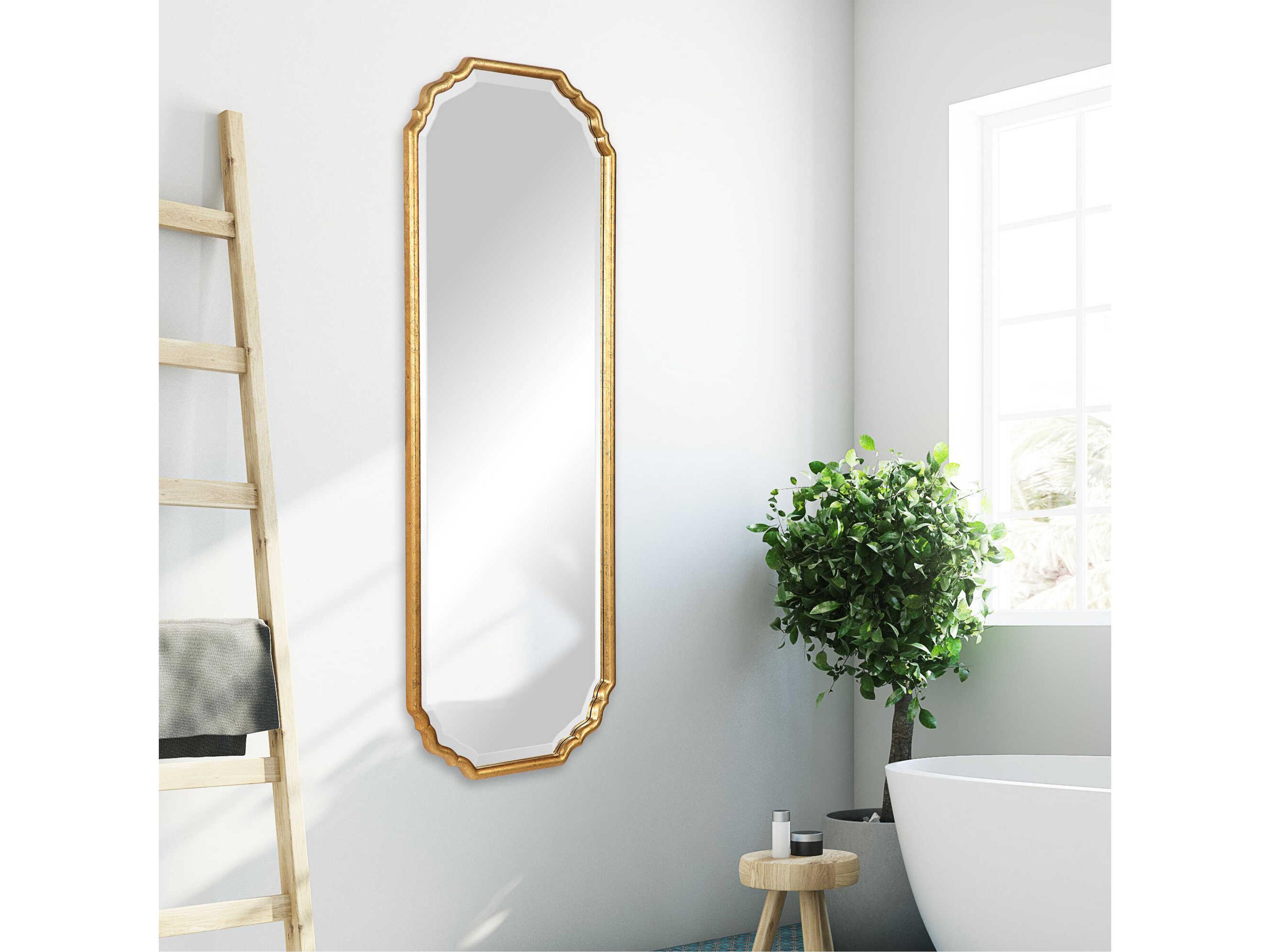 Luxecor Illumination Metallic Gold Leaf Wall Mirror