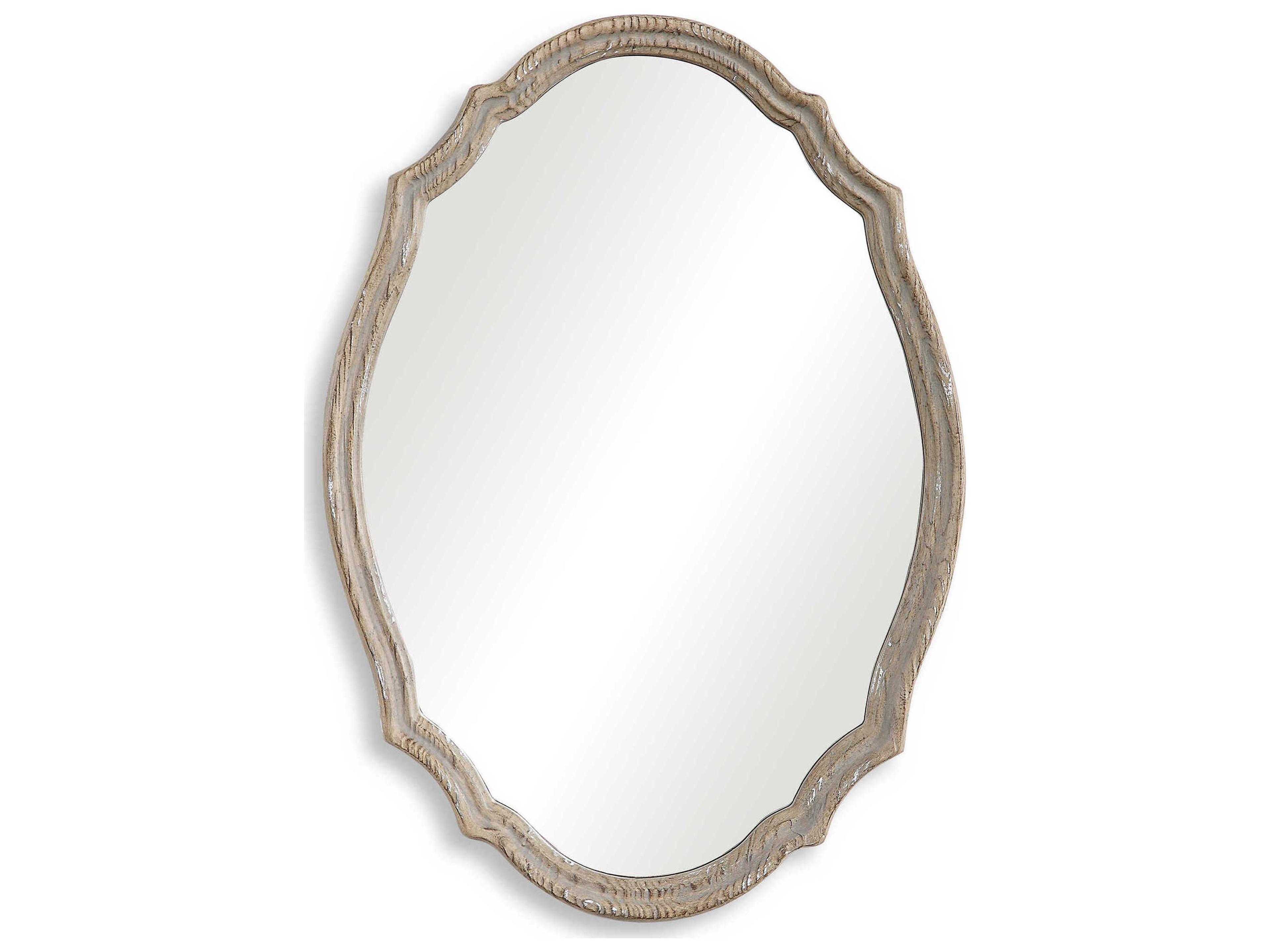 Illumination Light Ivory Oval Wall Mirror