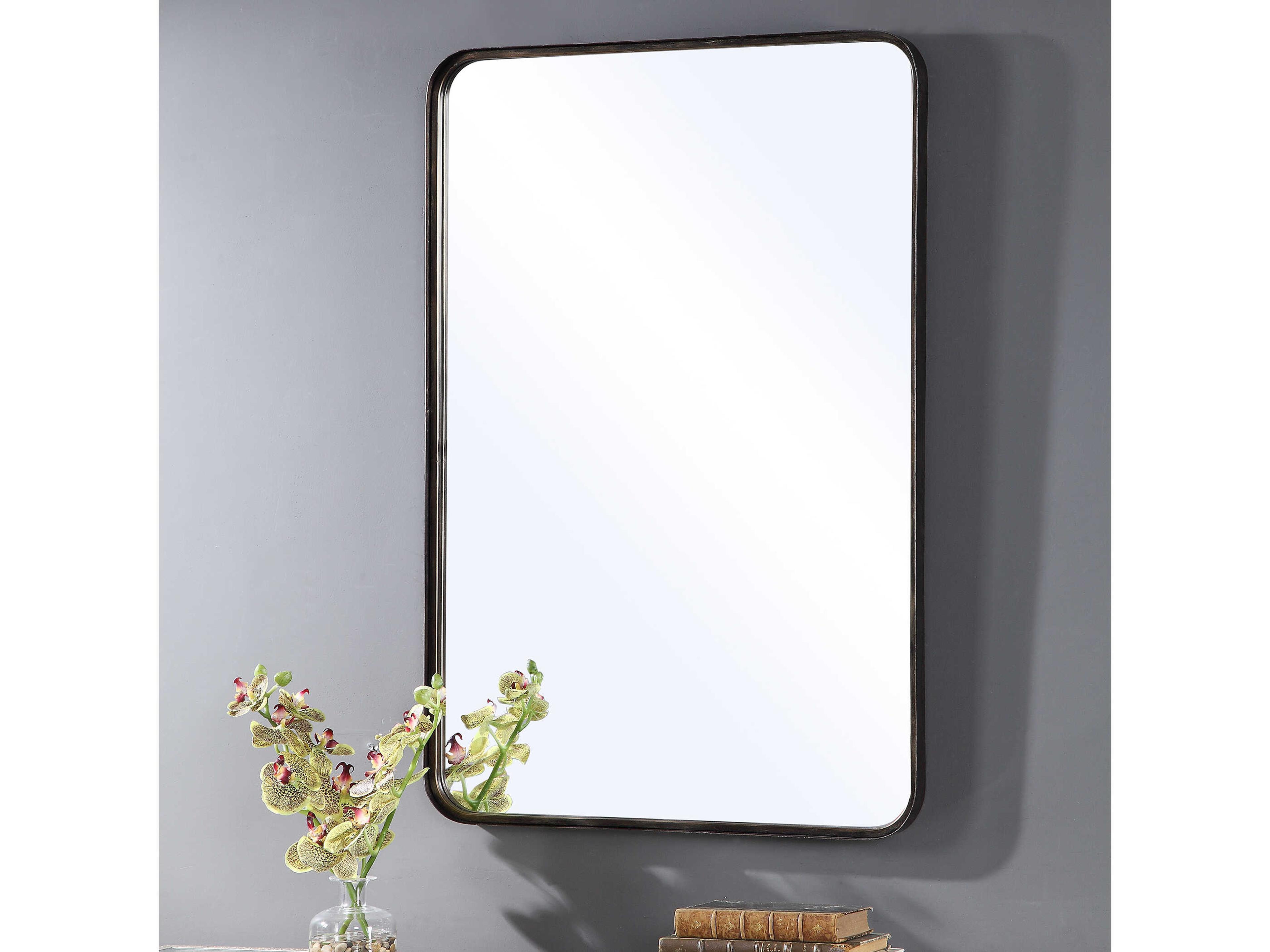 Luxecor Illumination Dark Bronze Gold Rectangular Wall Mirror