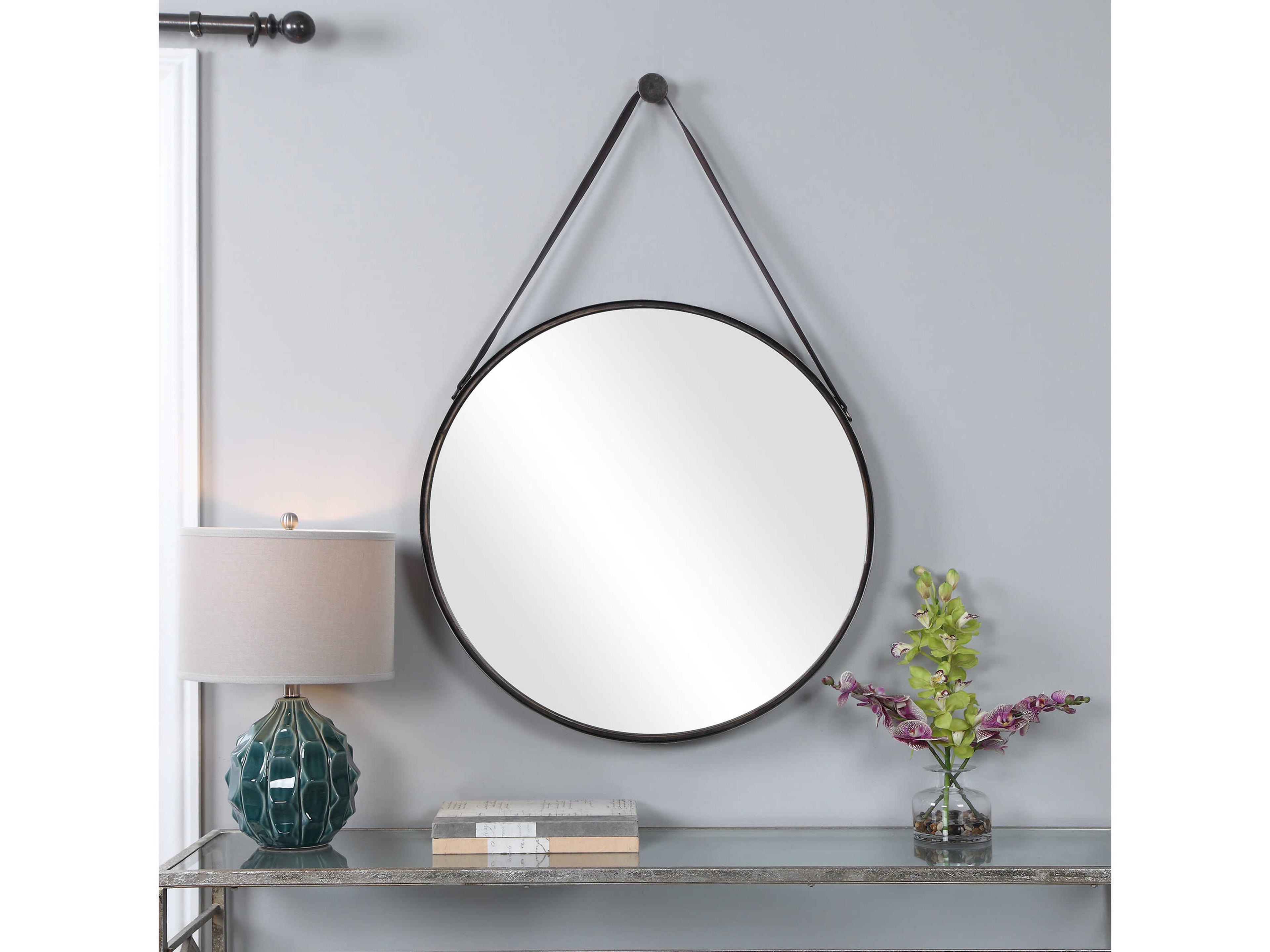 Luxecor Illumination Antique Bronze Round Wall Mirror