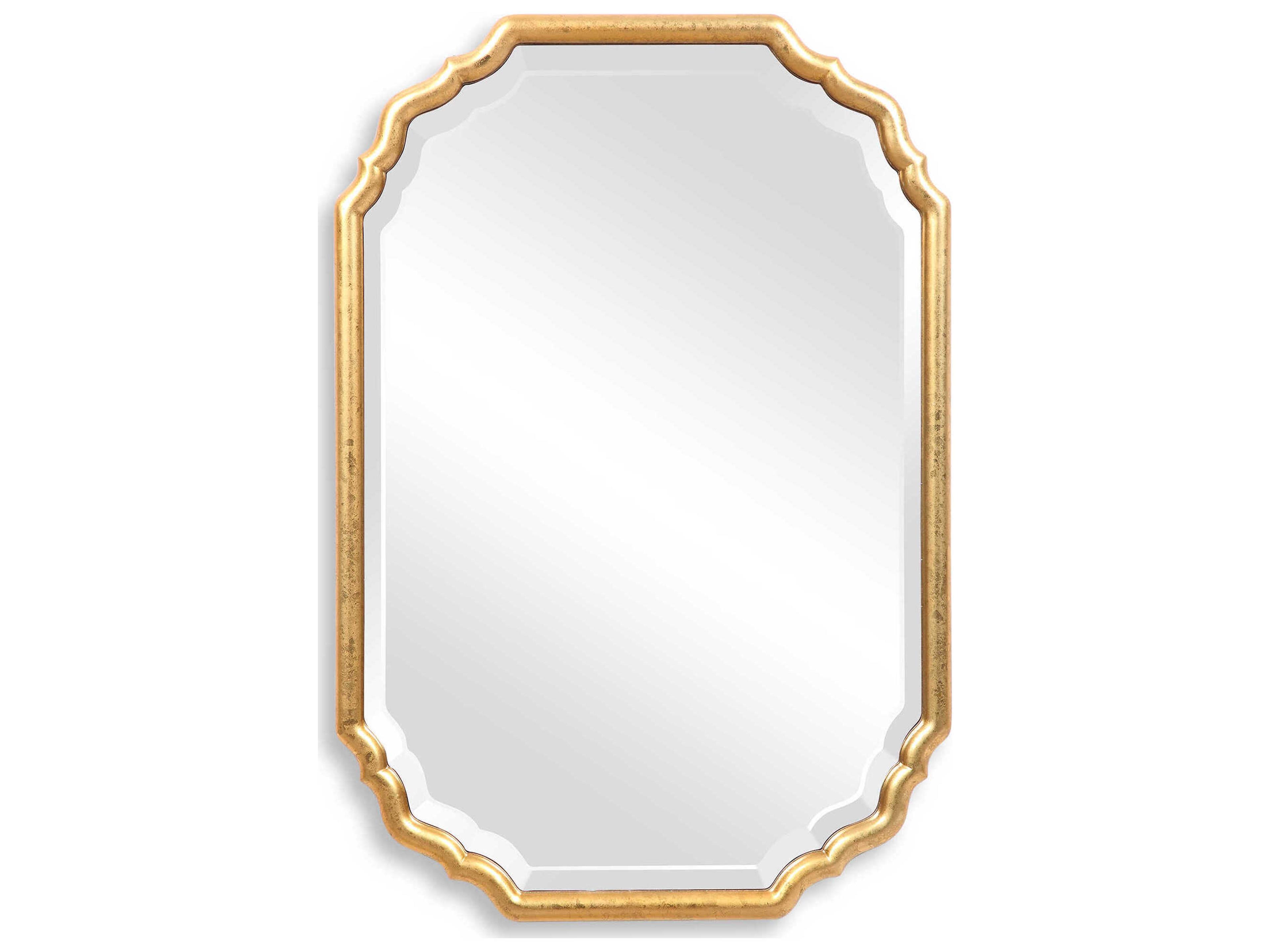 Illumination Metallic Gold Leaf Wall Mirror