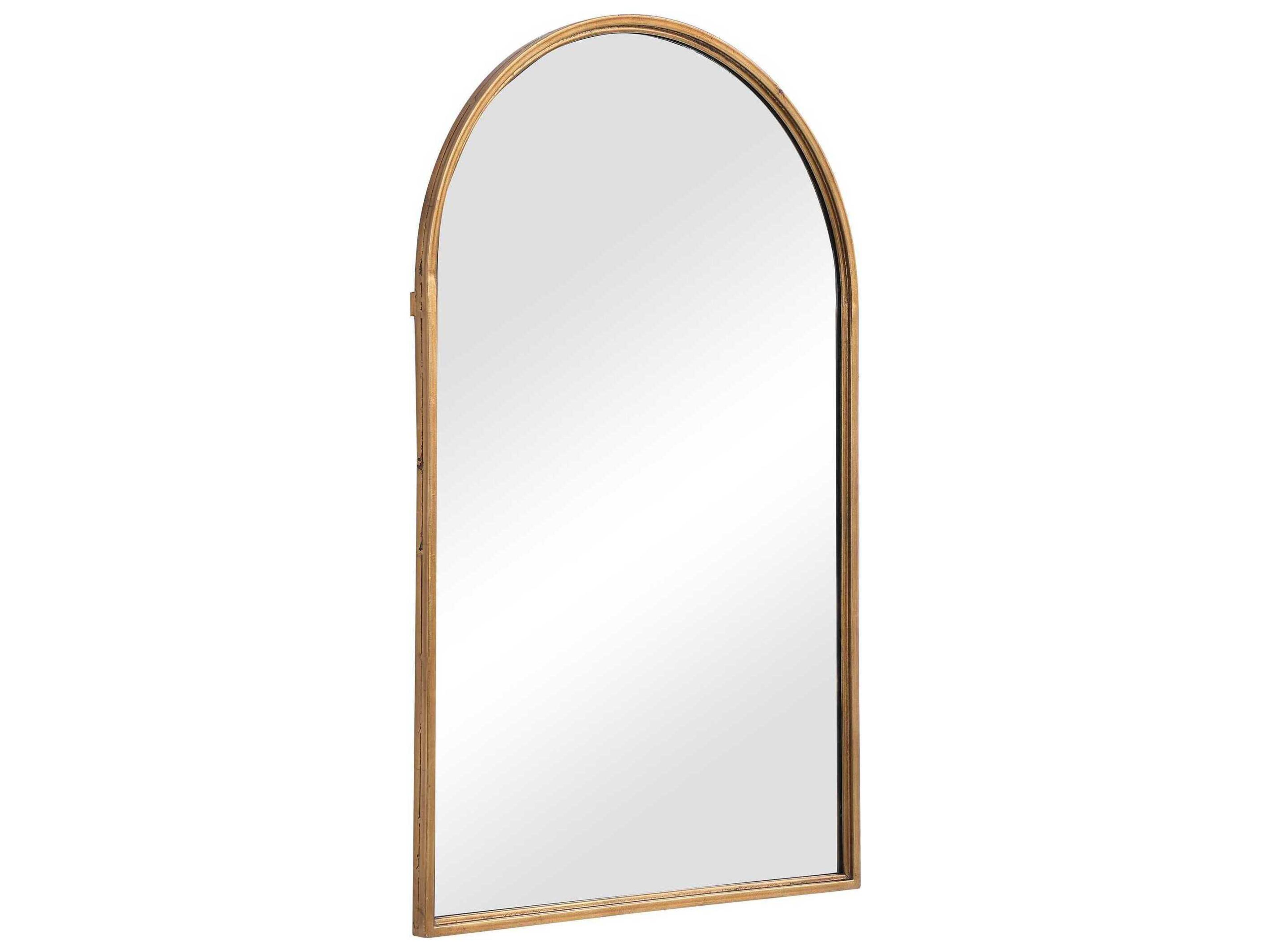 Luxecor Illumination Lightly Antiqued Gold Leaf Wall Mirror