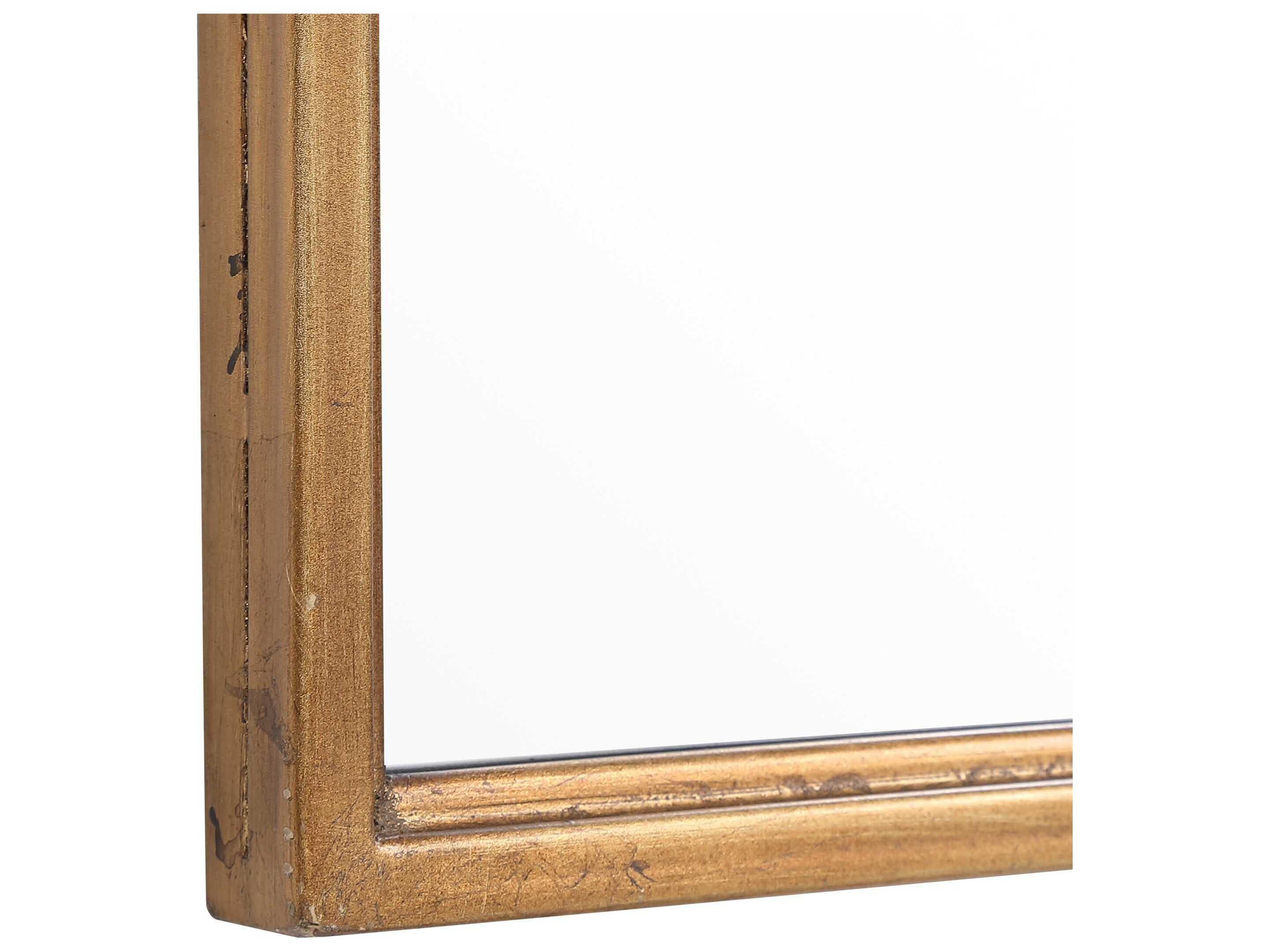 Luxecor Illumination Lightly Antiqued Gold Leaf Wall Mirror