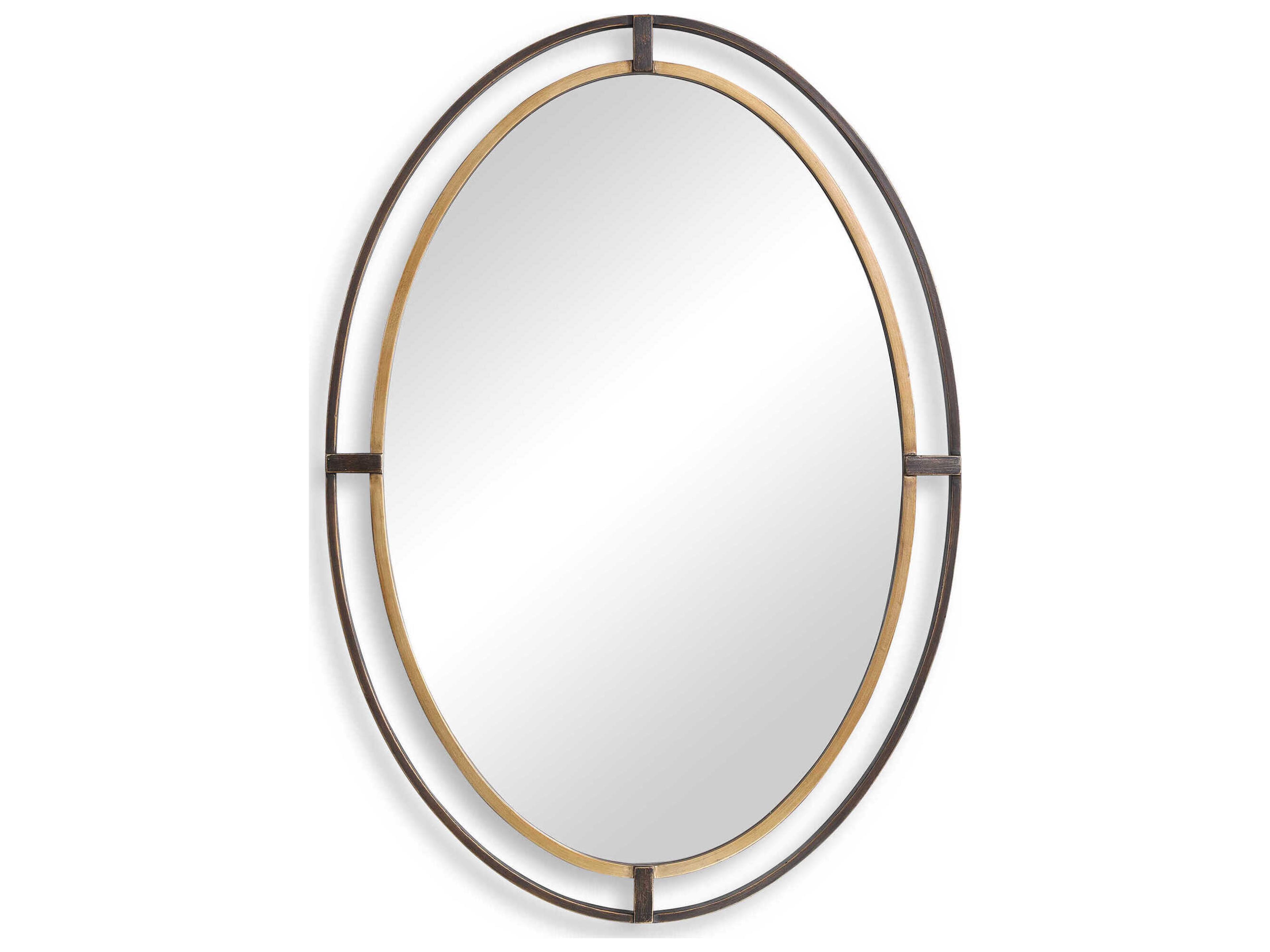 Luxecor Illumination Rustic Bronze Gold Oval Wall Mirror