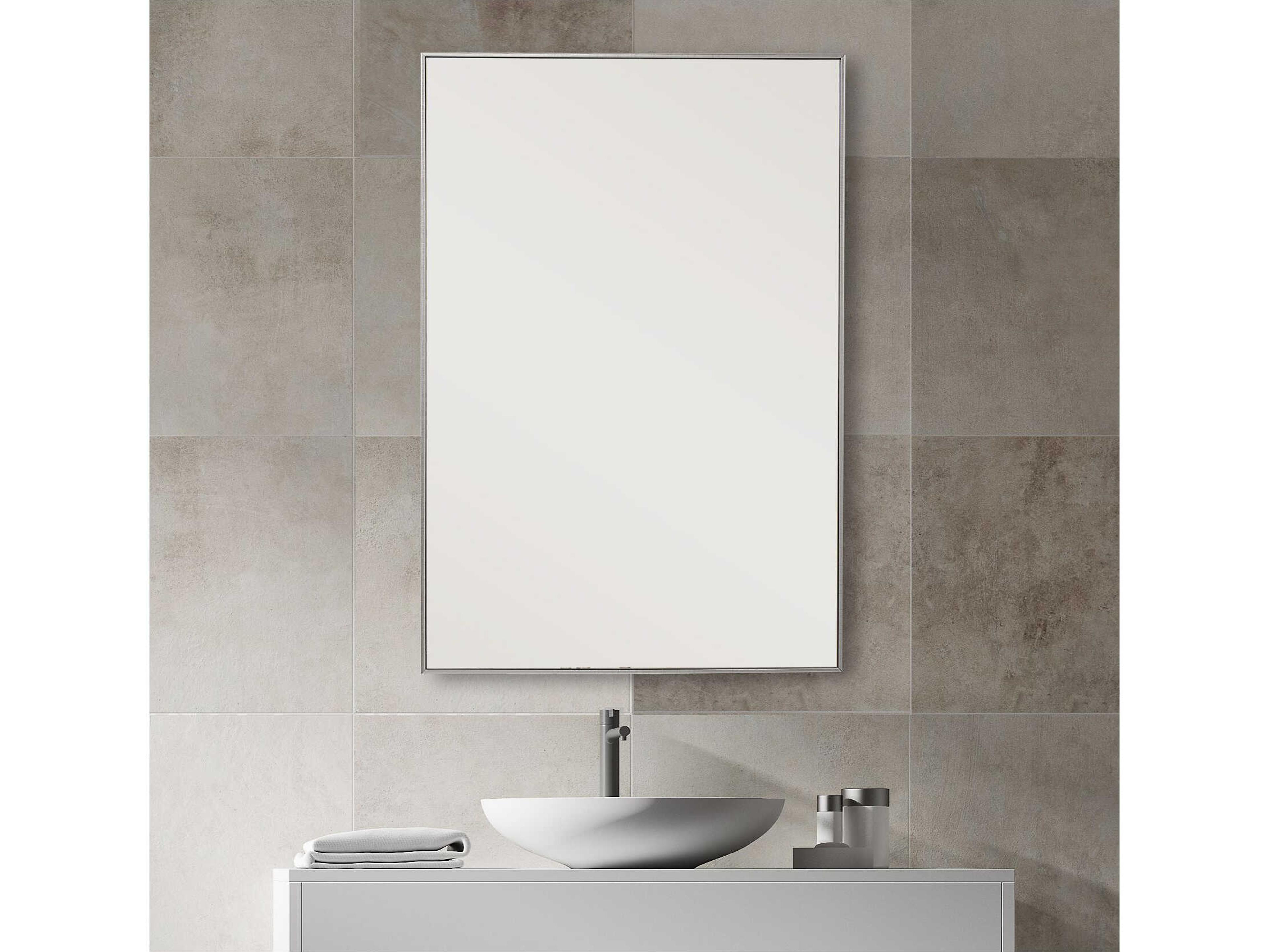 Luxecor Illumination Silver Rectangular Wall Mirror