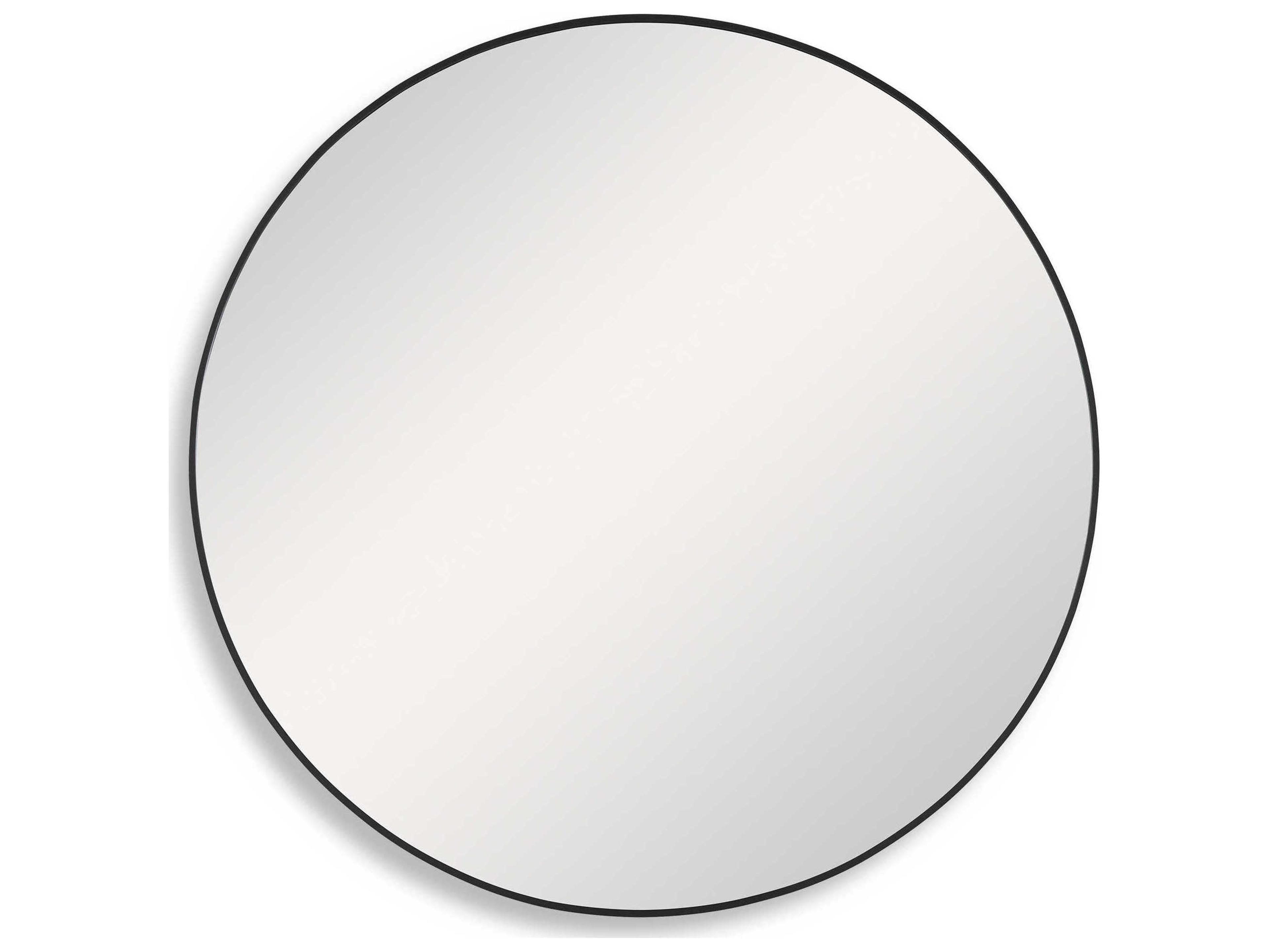 Luxecor Illumination Satin Black Round Wall Mirror
