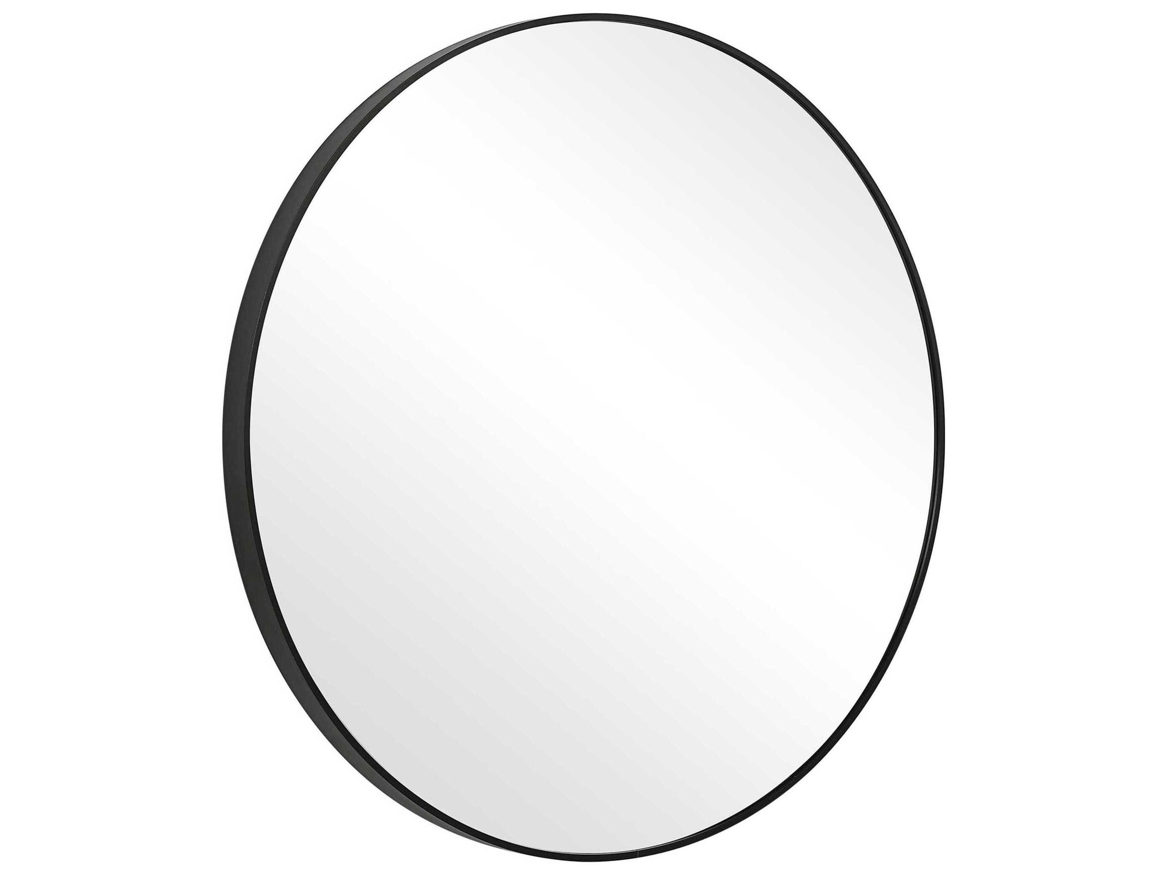 Luxecor Illumination Satin Black Round Wall Mirror