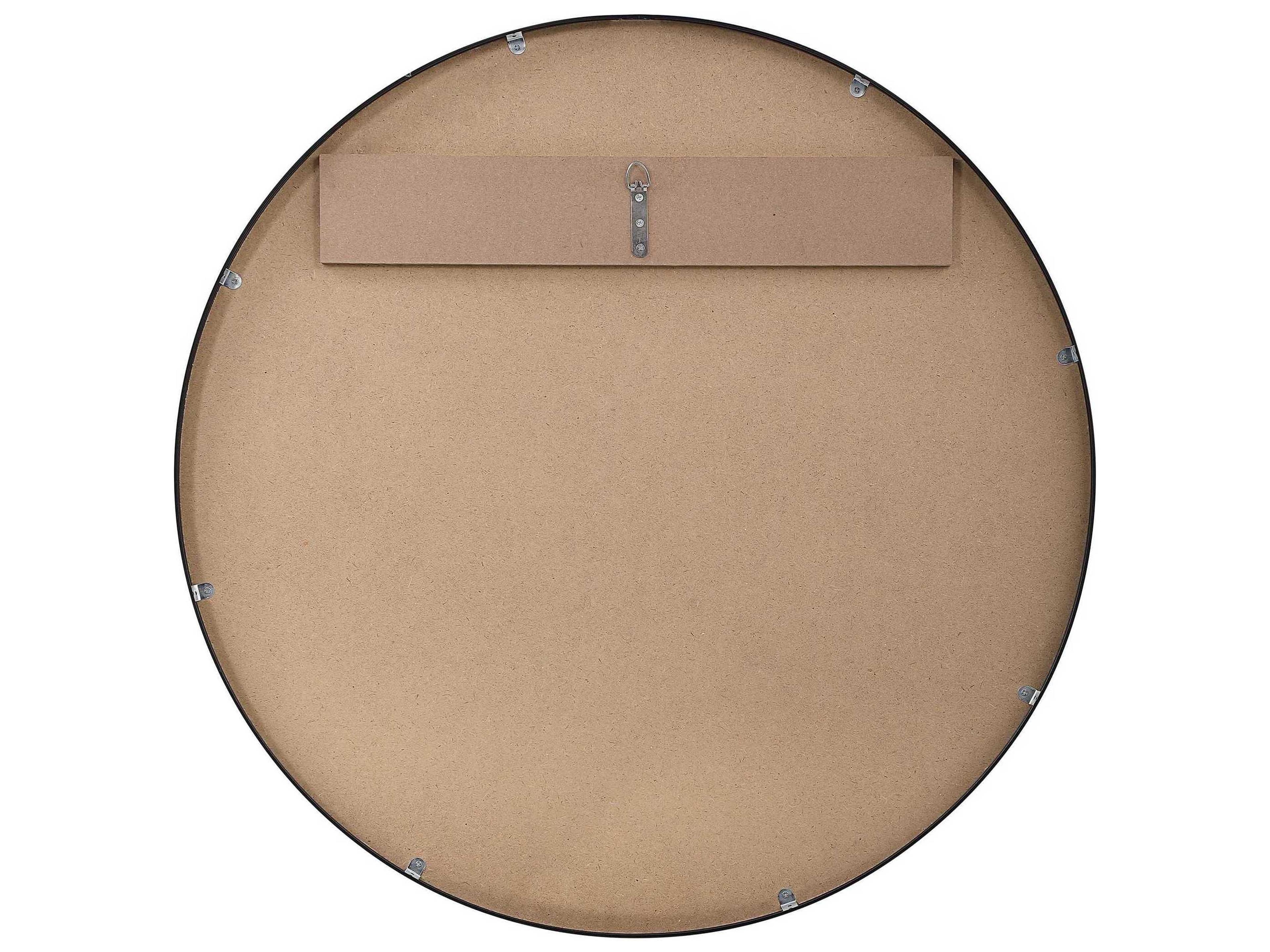 Luxecor Illumination Satin Black Round Wall Mirror