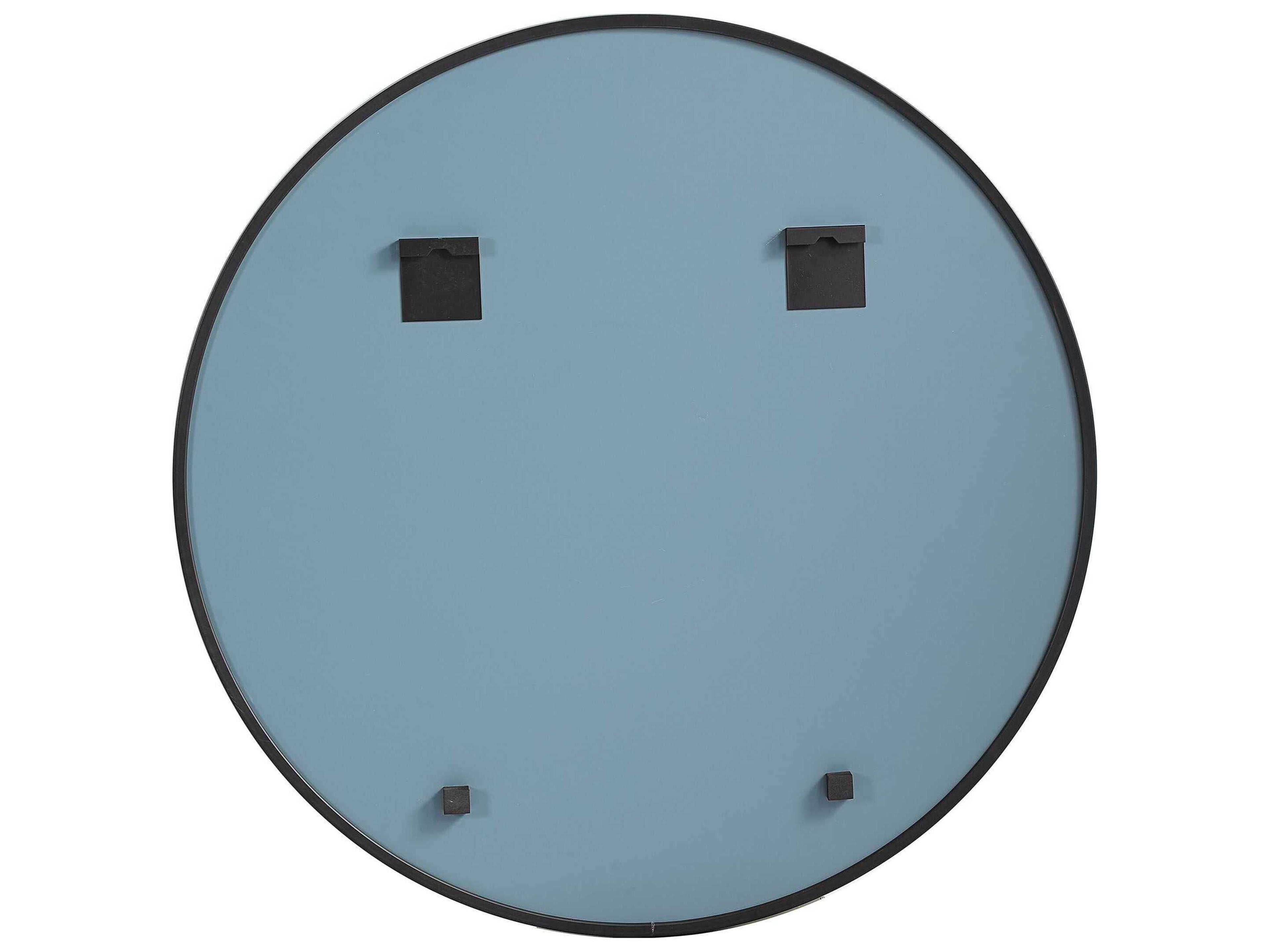 Luxecor Illumination Matte Black Round Wall Mirror