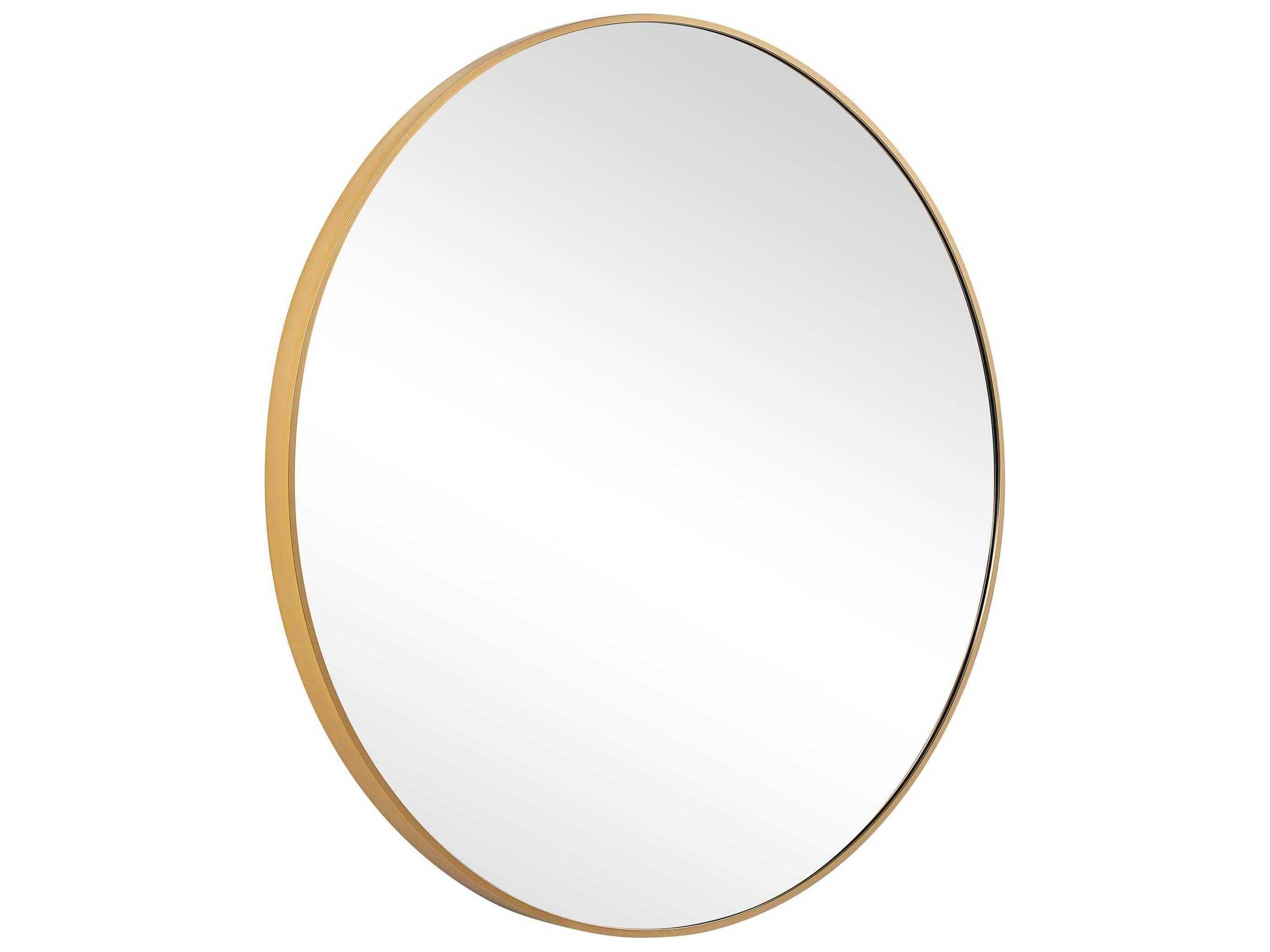 Luxecor Illumination Brushed Gold Round Wall Mirror