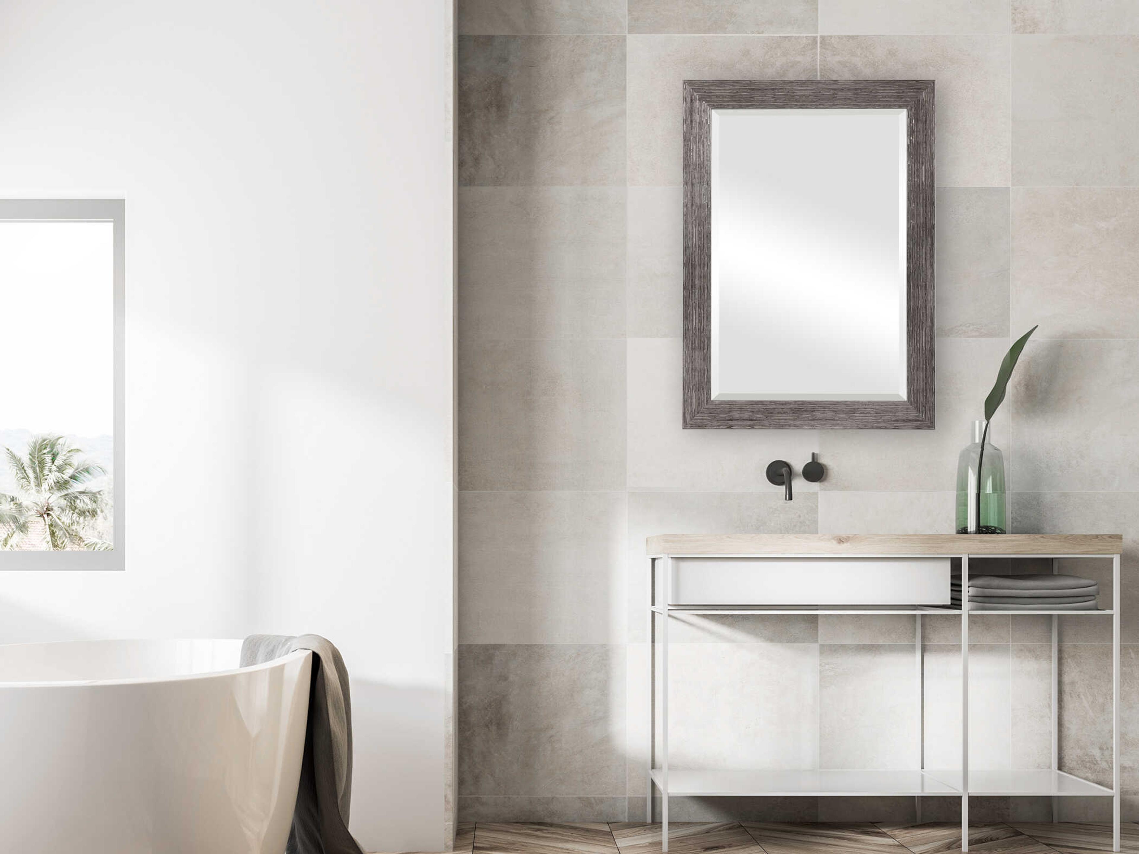 Luxecor Illumination Silver Rectangular Wall Mirror