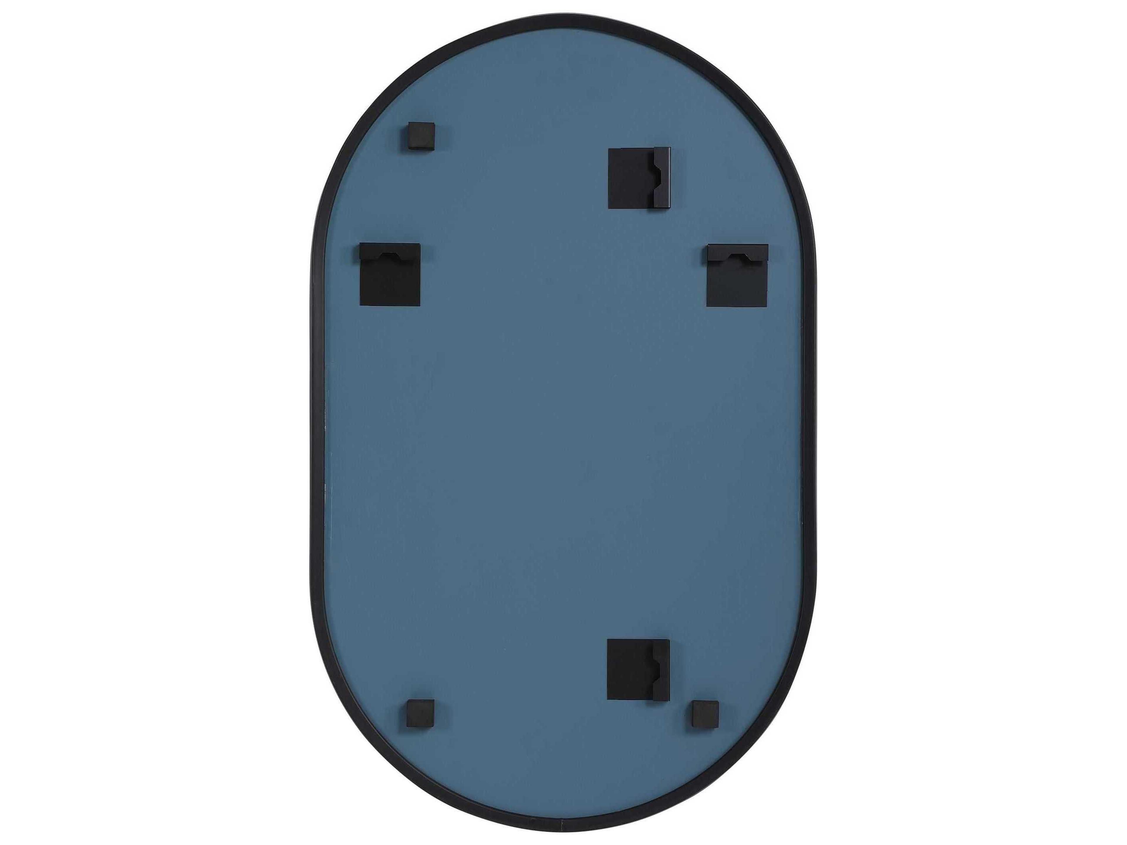 Luxecor Illumination Matte Black Oval Wall Mirror