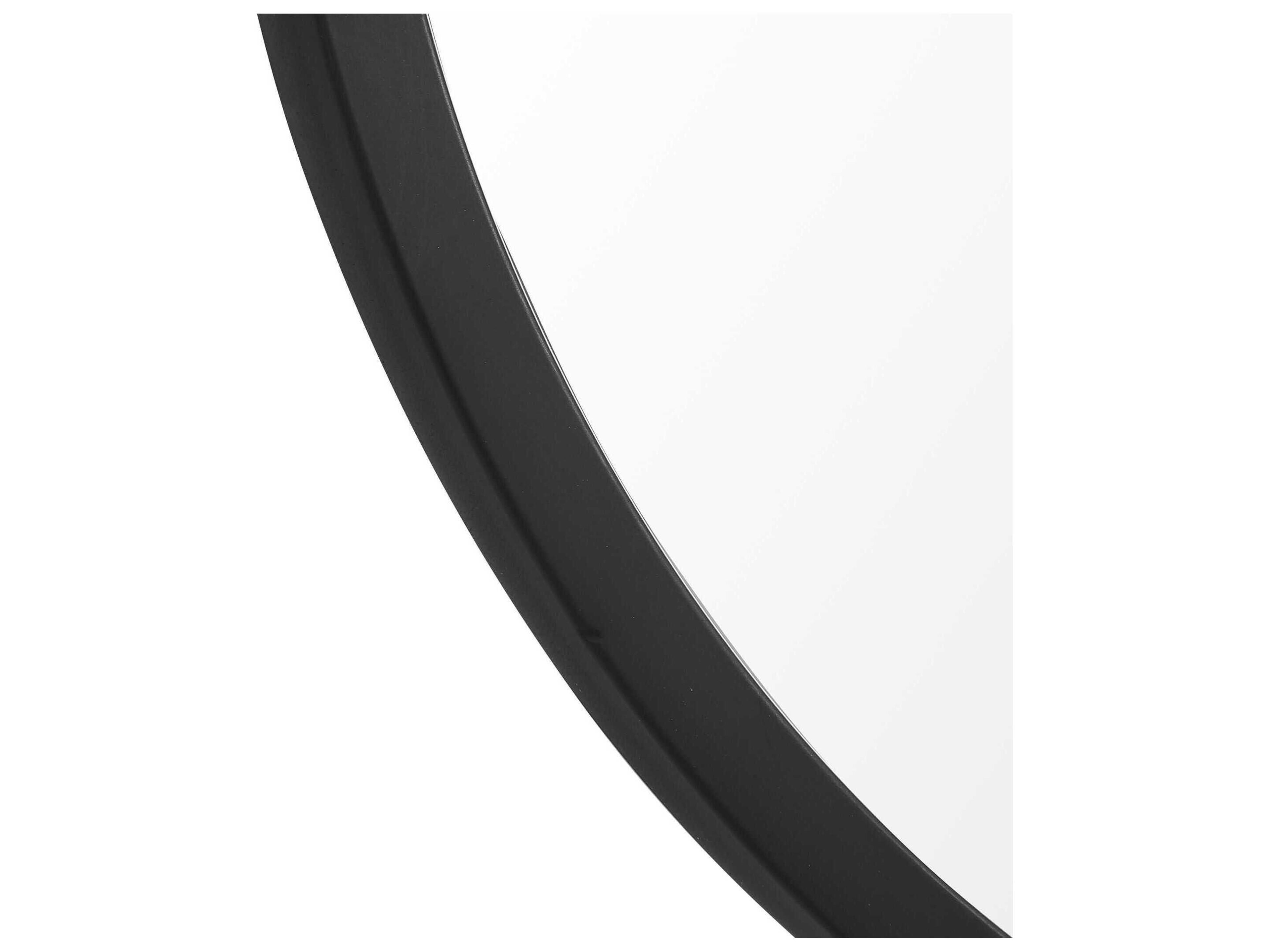 Luxecor Illumination Matte Black Oval Wall Mirror