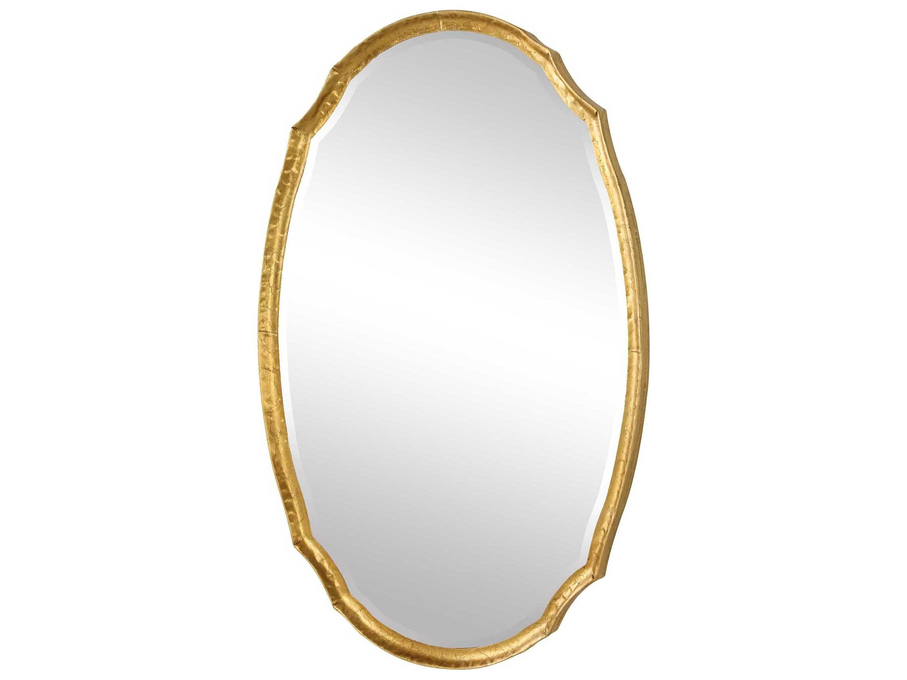 Luxecor Illumination Gold Leaf Oval Wall Mirror