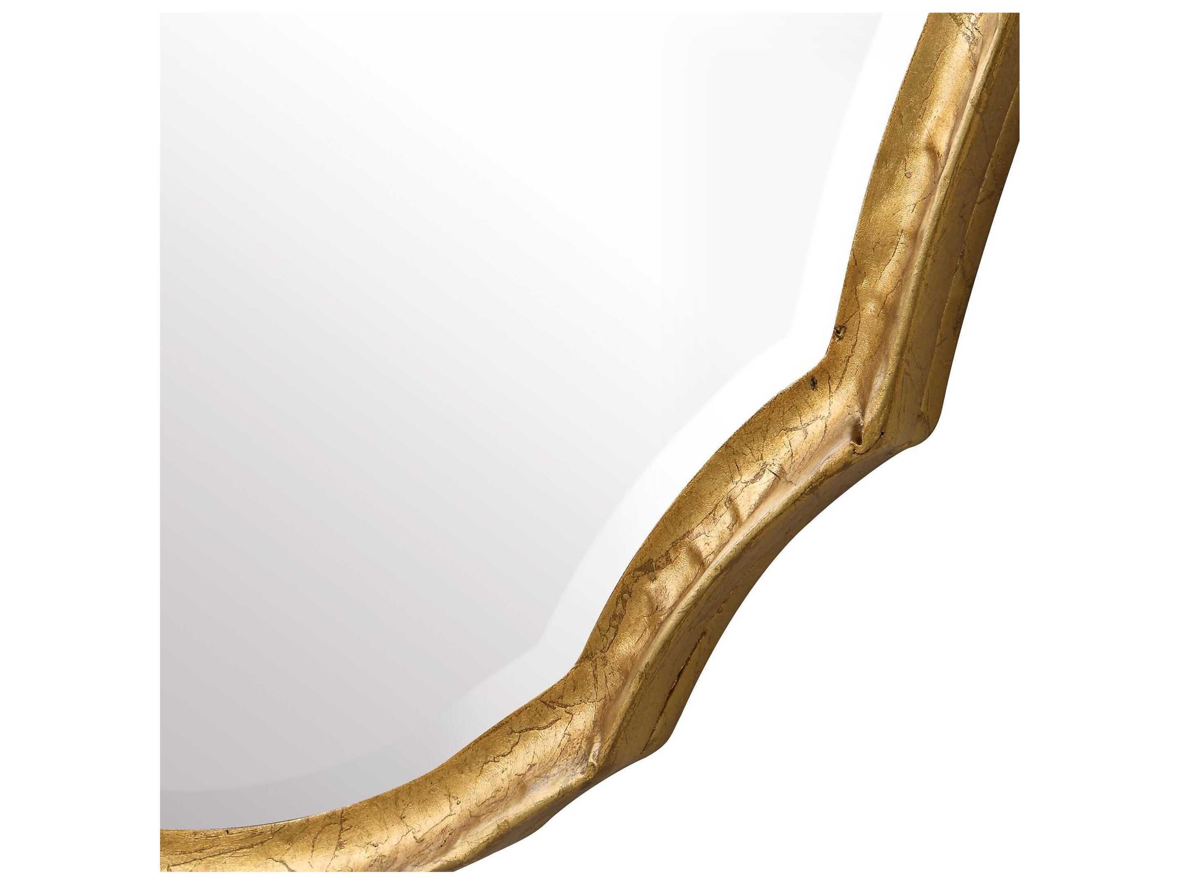 Luxecor Illumination Gold Leaf Oval Wall Mirror