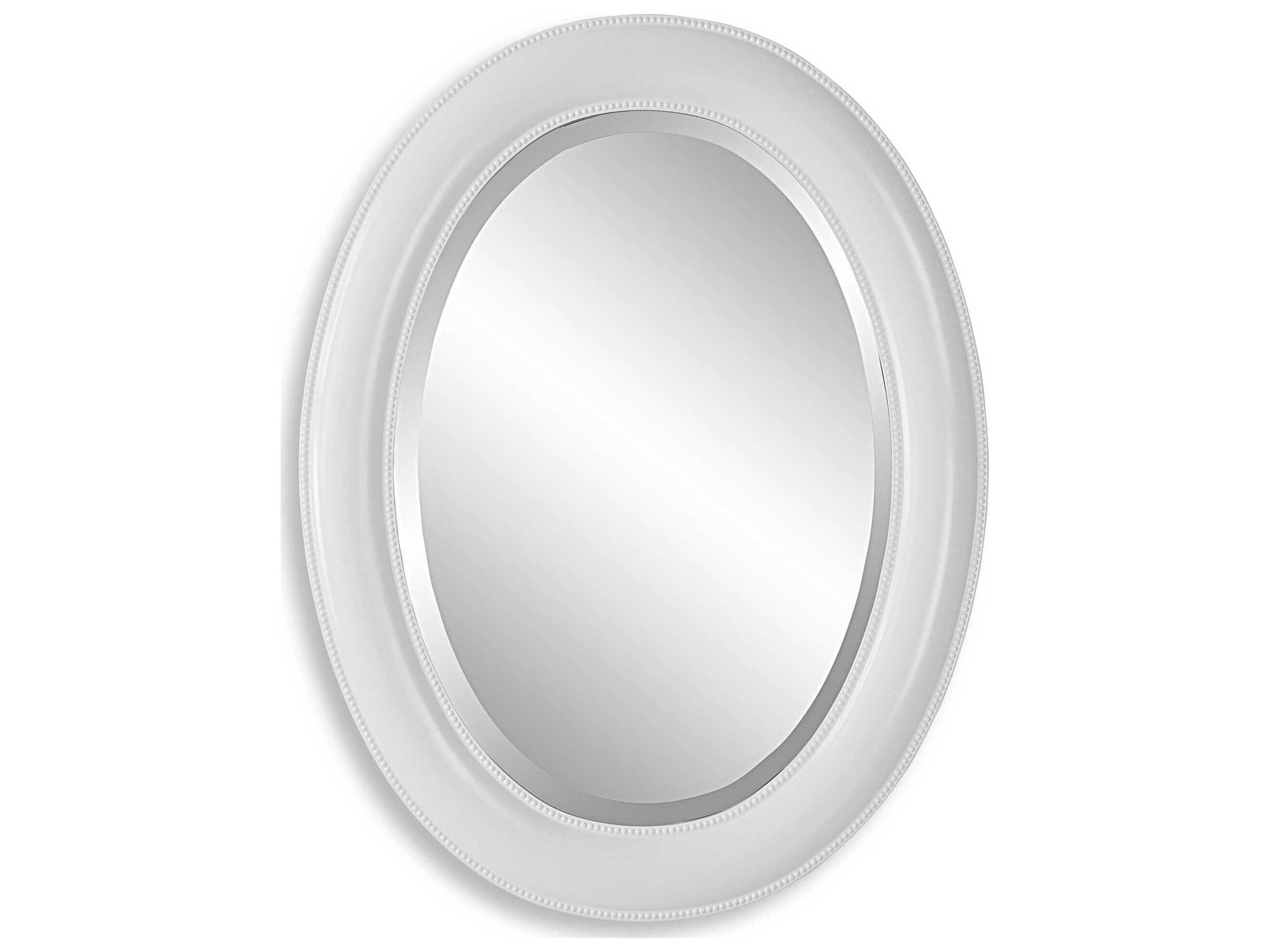 Illumination Crisp White Oval Wall Mirror