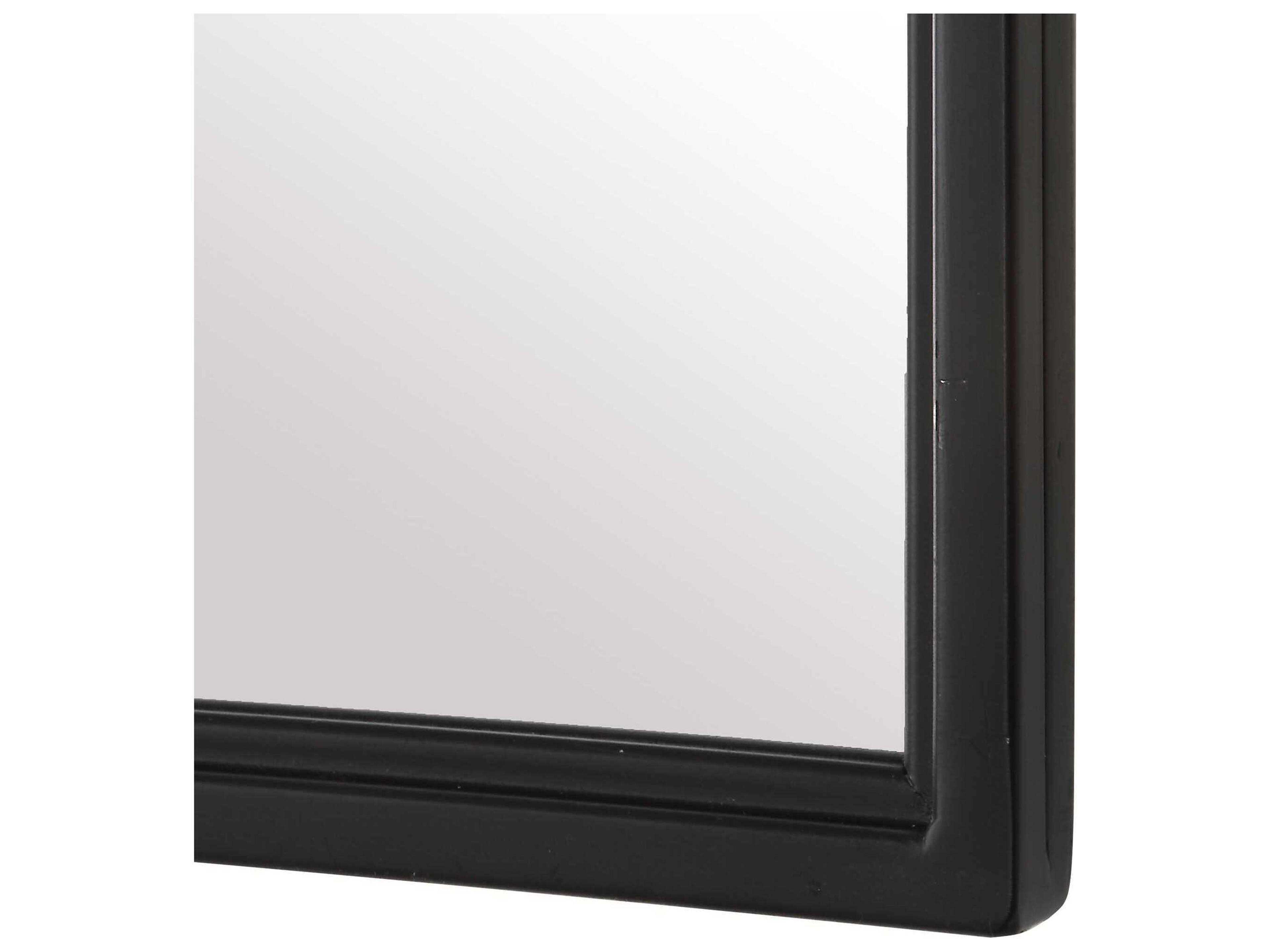 Luxecor Illumination Matte Black Wall Mirror