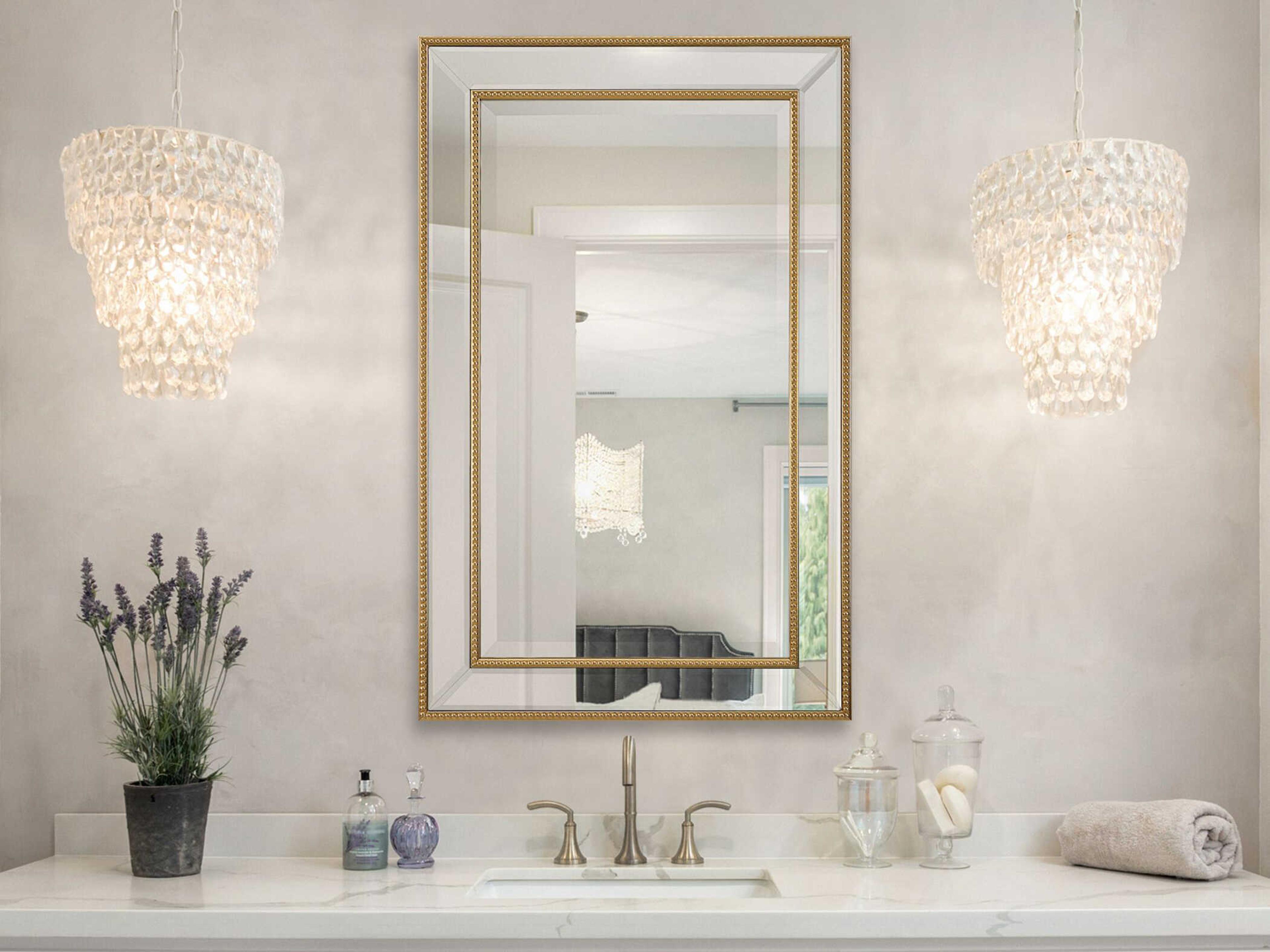 Luxecor Illumination Gold Rectangular Wall Mirror