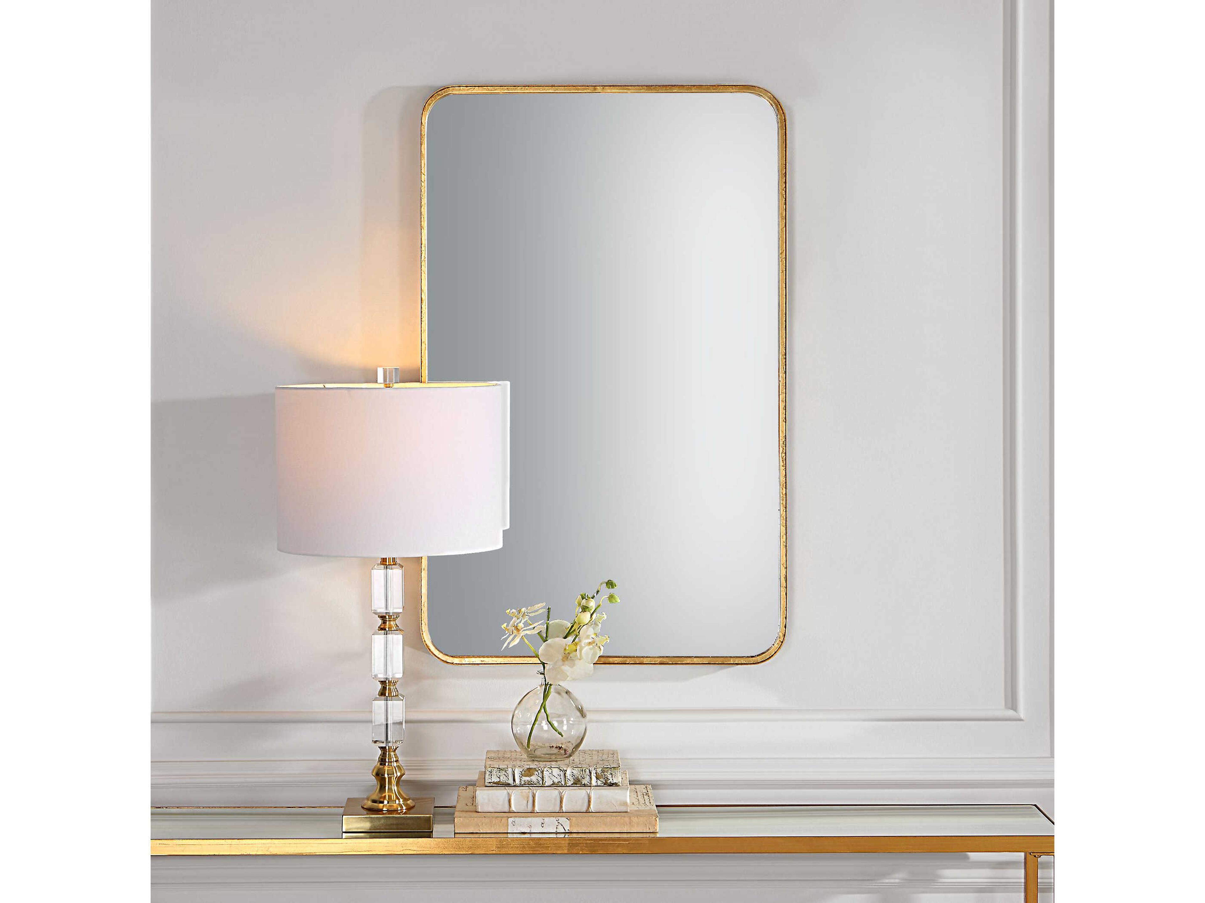 Luxecor Illumination Gold Leaf Rectangular Wall Mirror