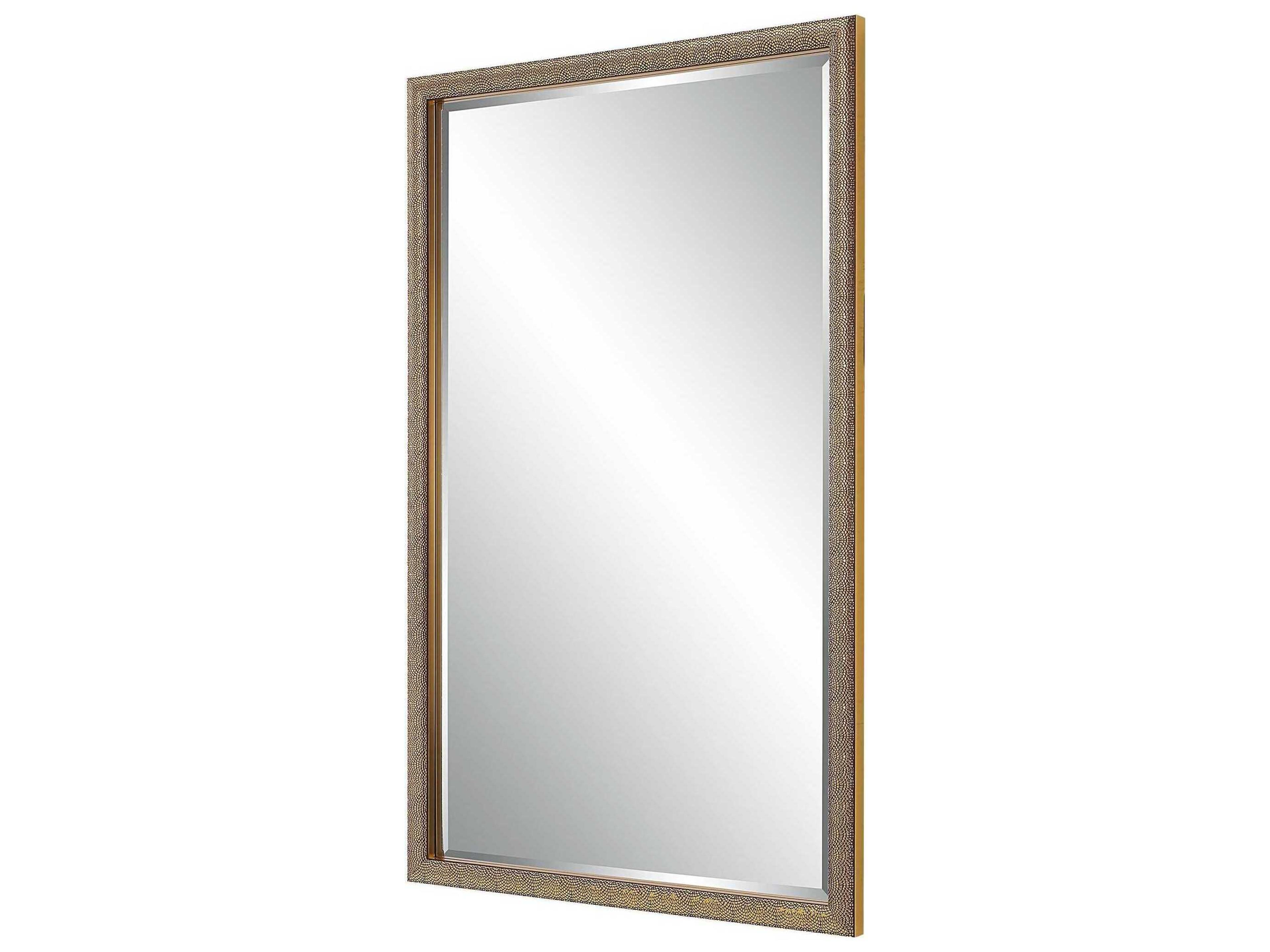 Luxecor Illumination Gold Dark Brown Rectangular Wall Mirror