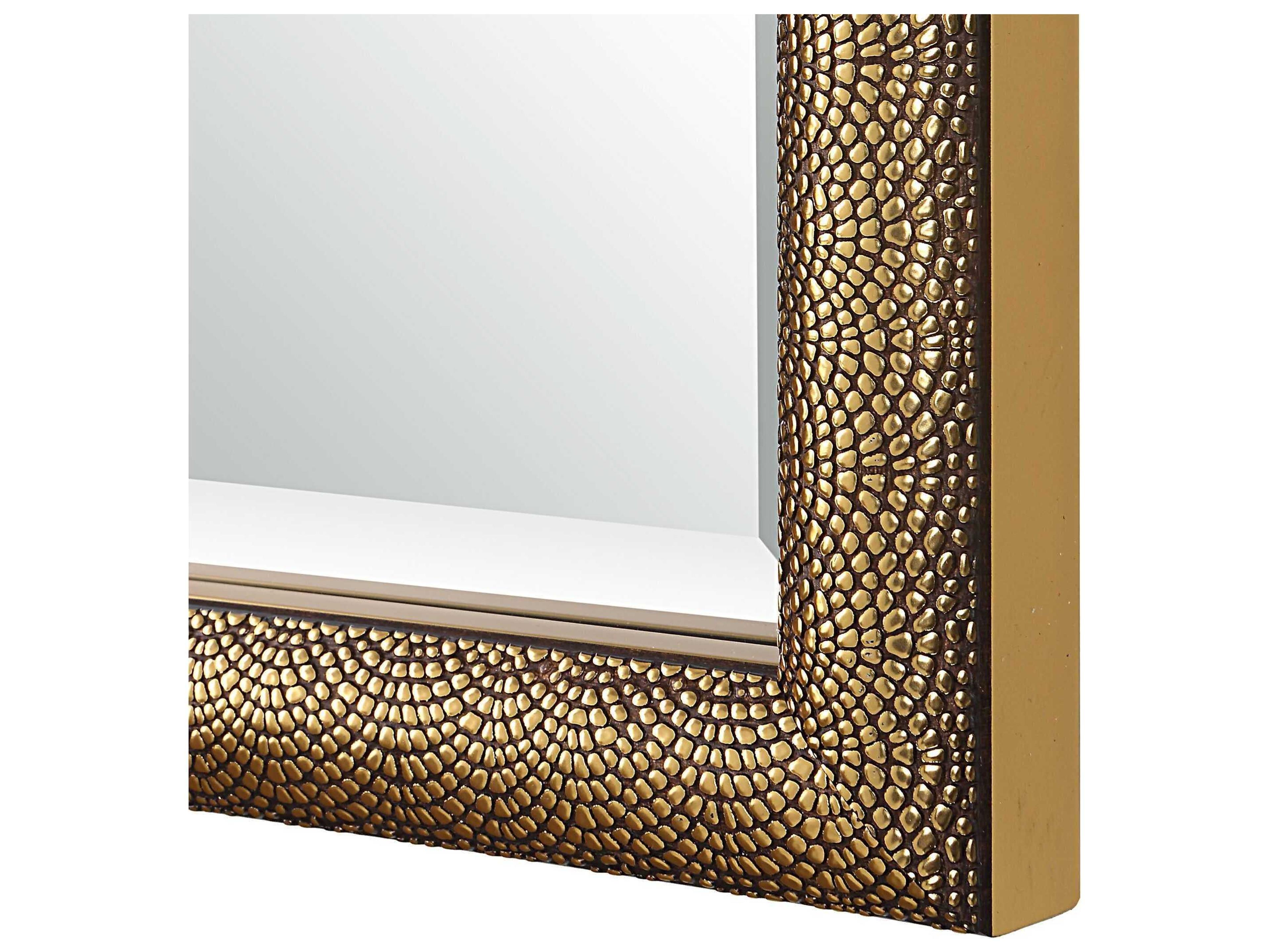 Luxecor Illumination Gold Dark Brown Rectangular Wall Mirror