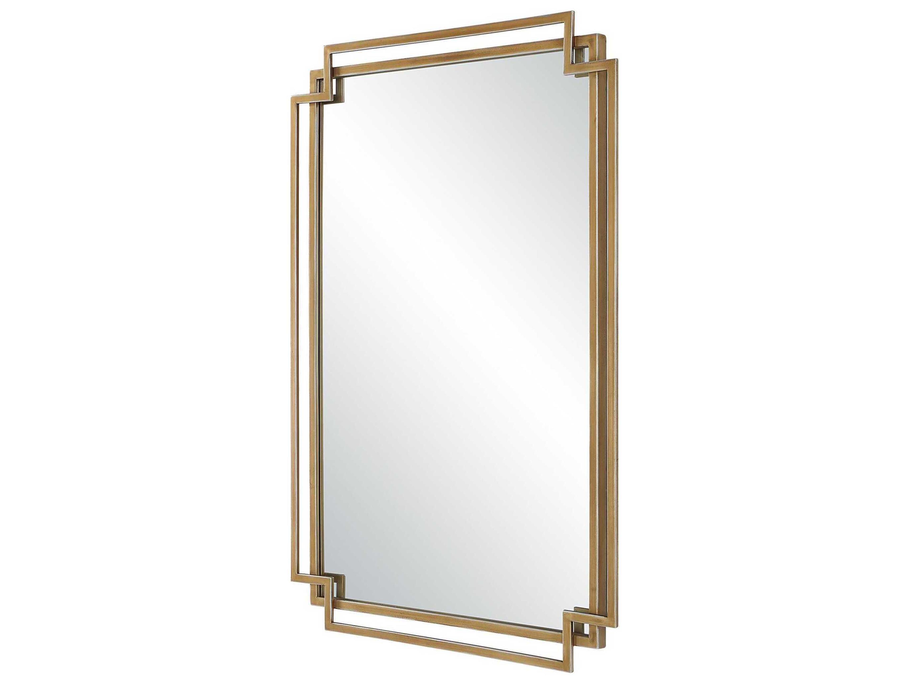 Luxecor Illumination Brushed Gold Rectangular Wall Mirror