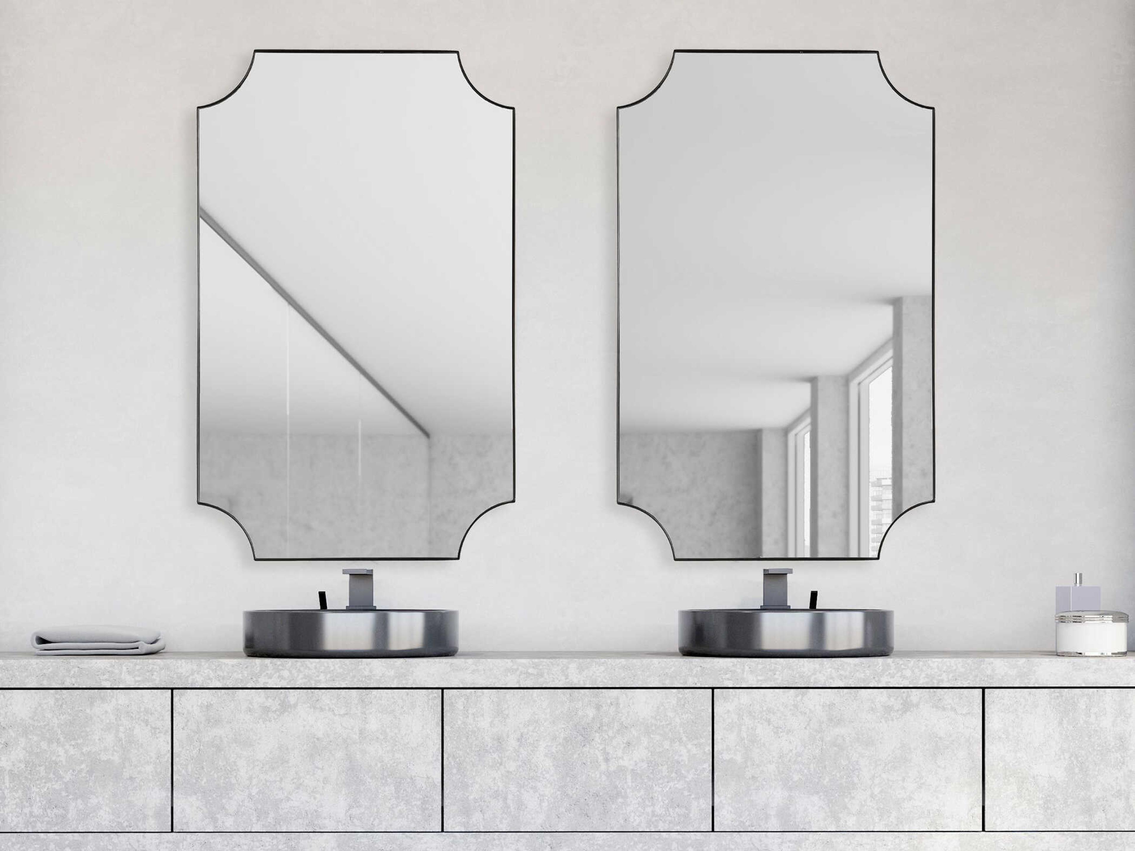 Luxecor Illumination Satin Black Rectangular Wall Mirror