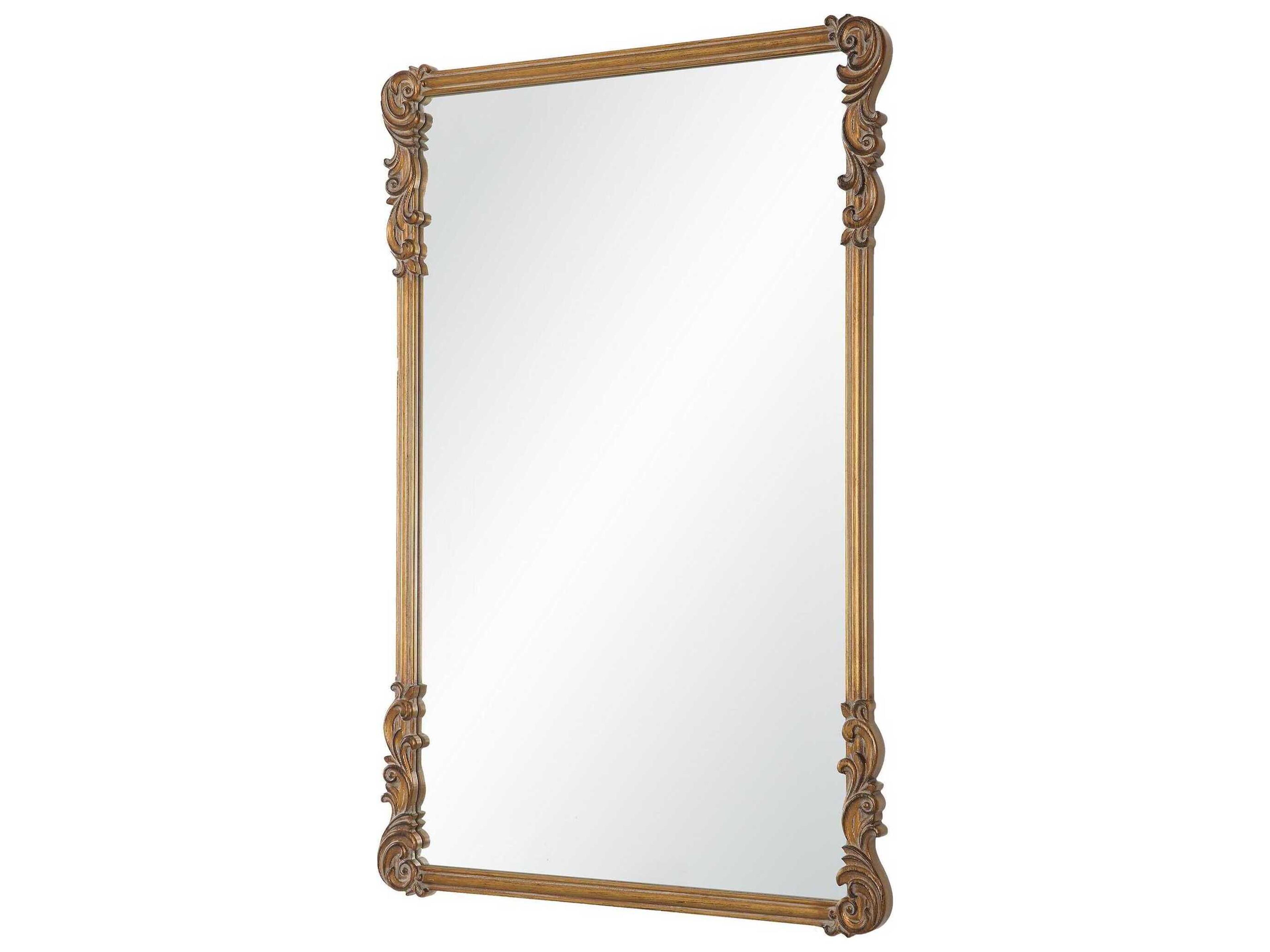 Luxecor Illumination Antique Gold Rectangular Wall Mirror