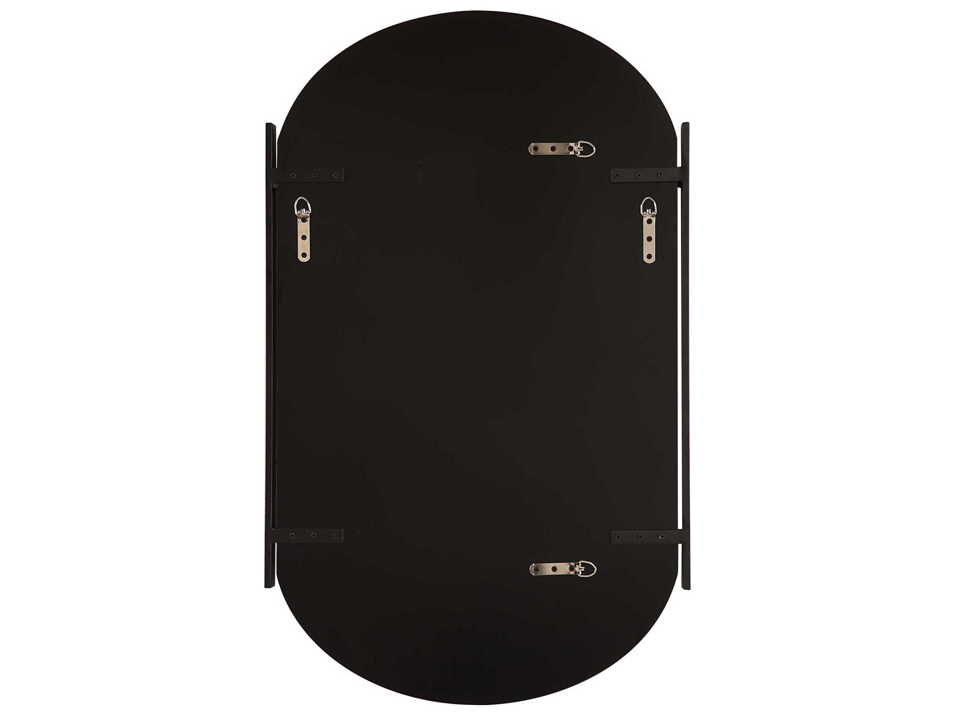 Luxecor Illumination Satin Black Oval Wall Mirror